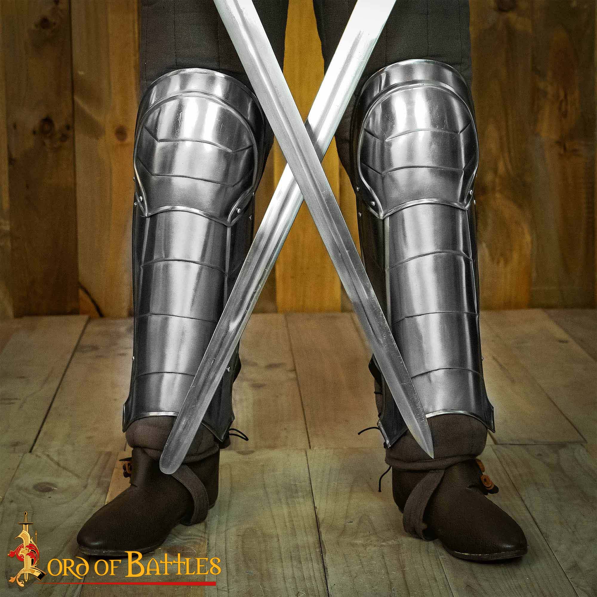 Medieval fantasy Greaves with included Knee Cops Poleyns