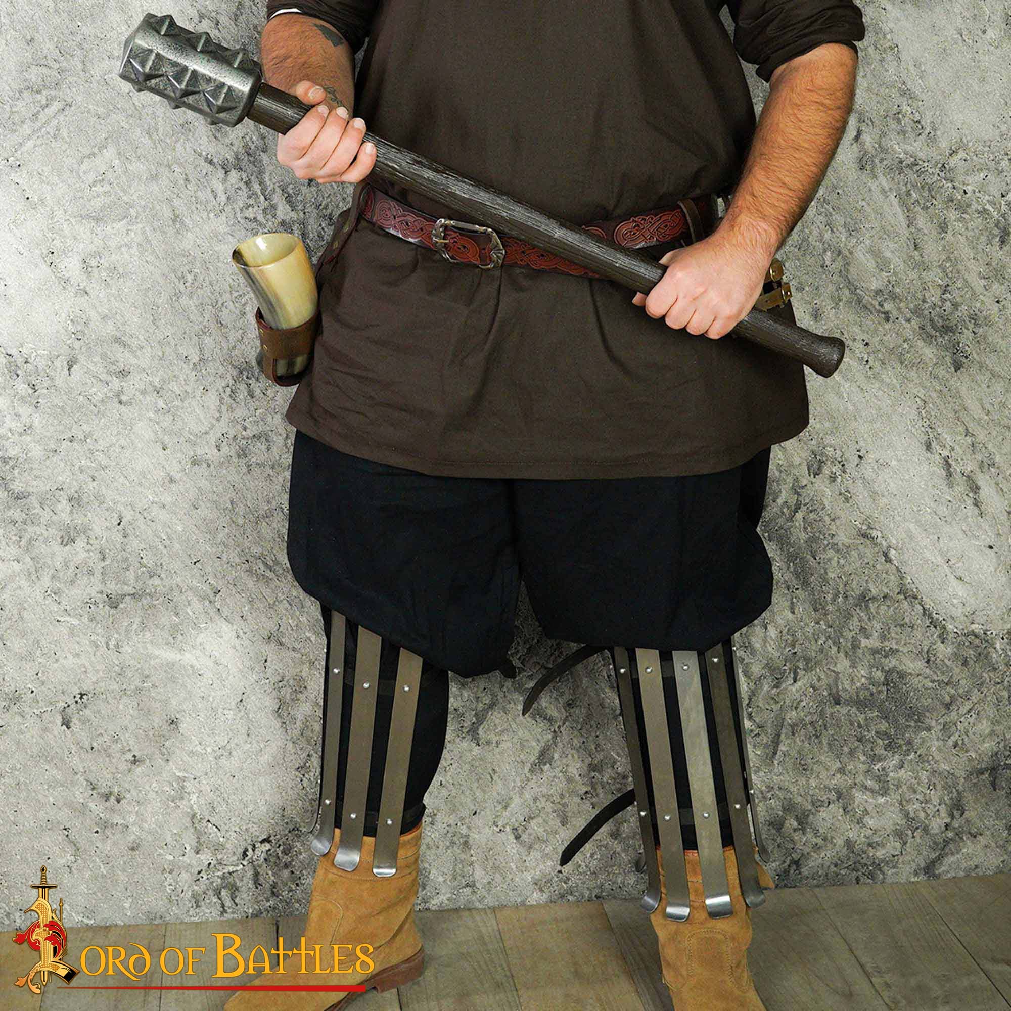 Valsgärde Viking Splinted Greaves Pair 16 gauge