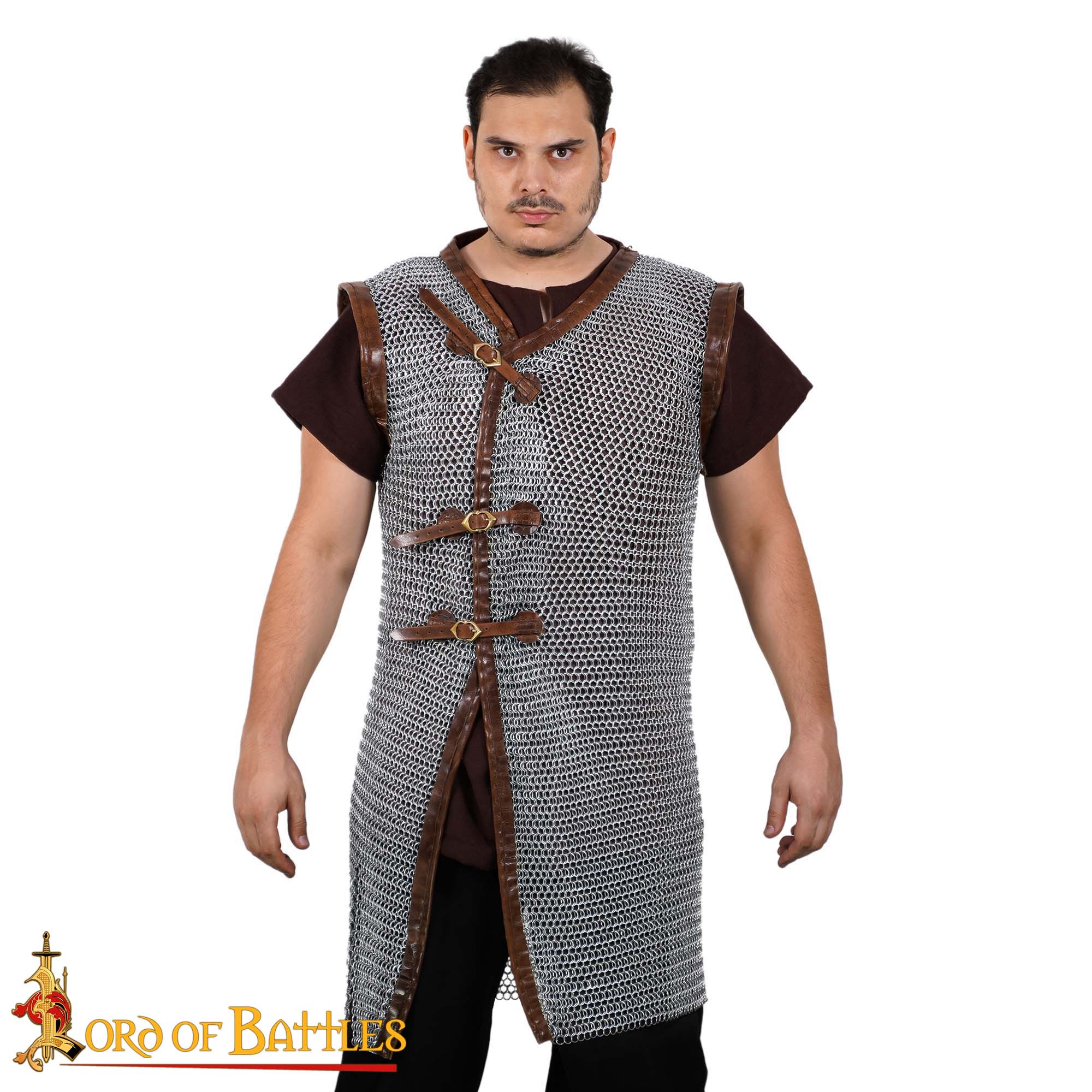 Medieval Hauberks-2470ZP 3 Butted Chainmail Sleeveless Hauberk