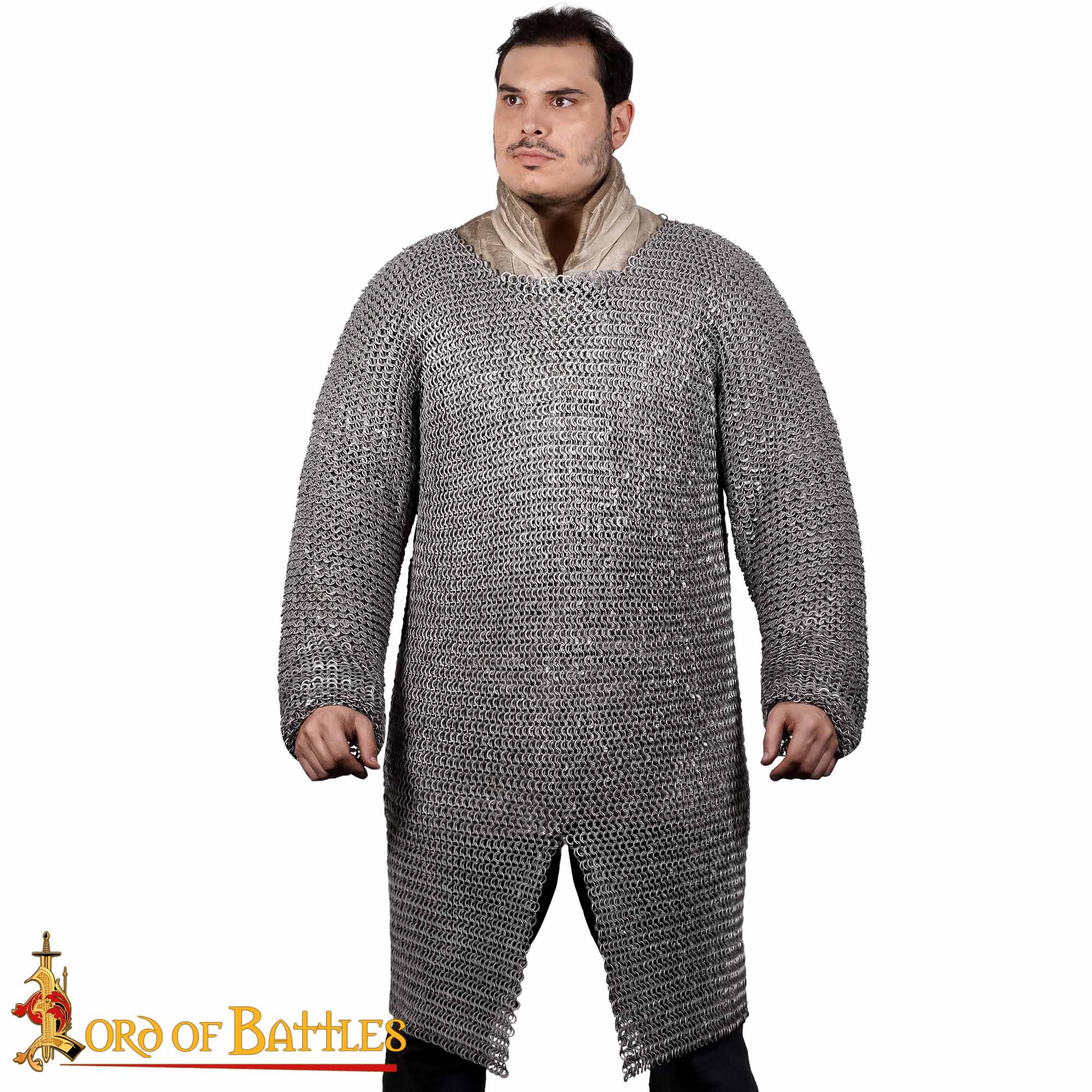 Chainmail Shirt Hauberk – 10mm Riveted Round Ring – 16 Gauge Aluminium – Ideal for Reenactments, LARP & Cosplay