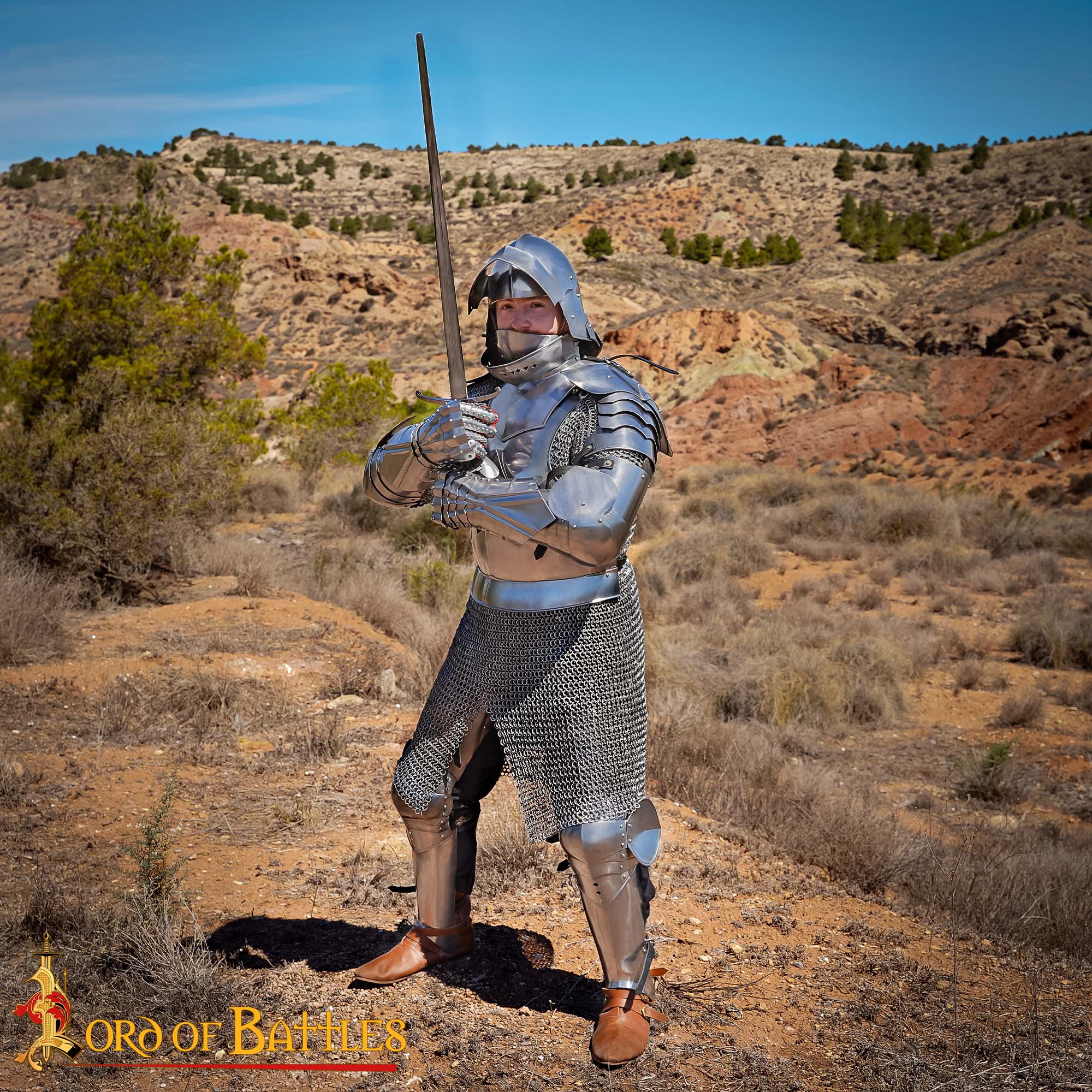 Chainmail Shirt Hauberk – 10mm Riveted Round Ring – 16 Gauge Aluminium – Ideal for Reenactments, LARP & Cosplay