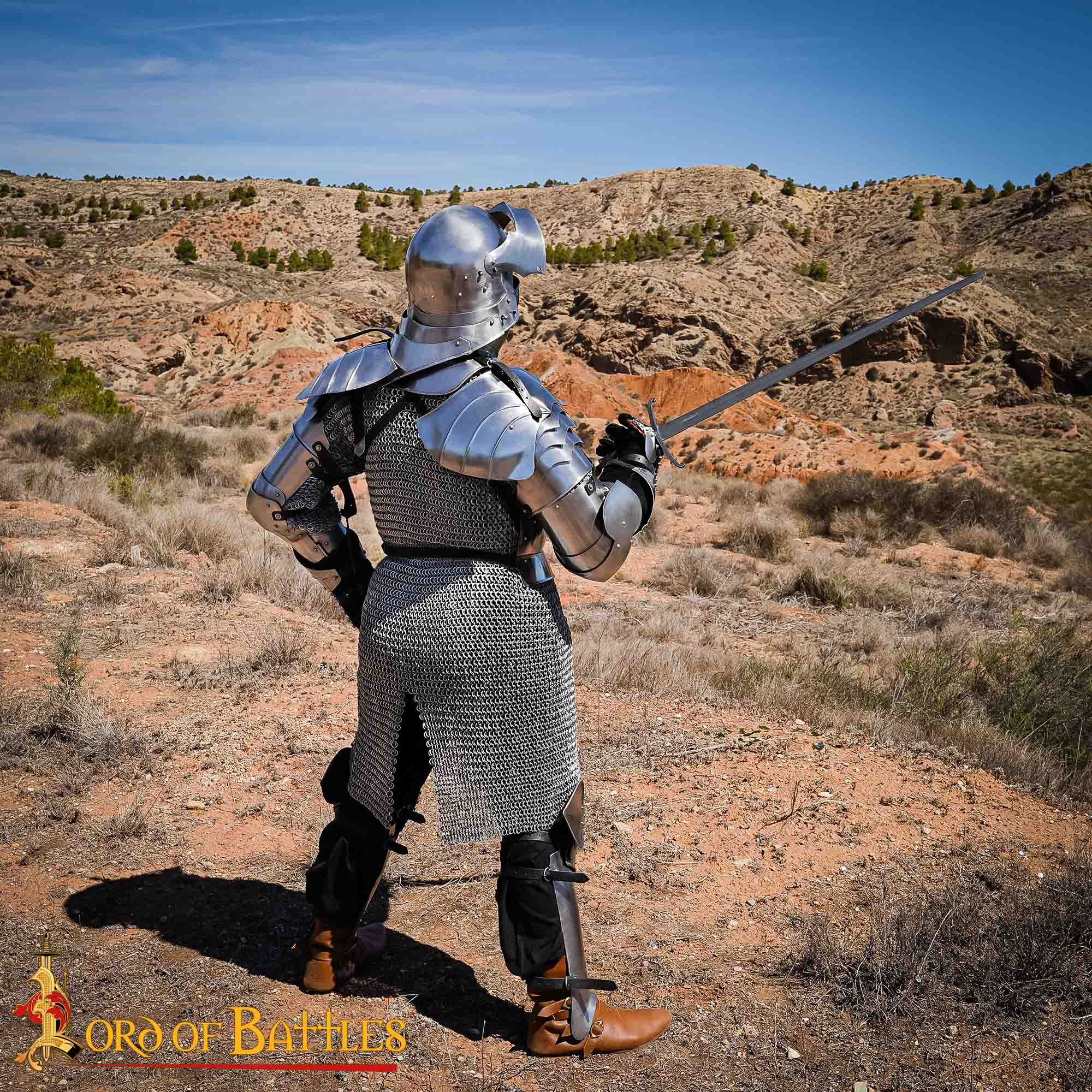 Chainmail Shirt Hauberk – 10mm Riveted Round Ring – 16 Gauge Aluminium – Ideal for Reenactments, LARP & Cosplay