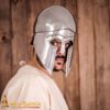 Medieval Helmets-2205P20 1 Greek hoplite Corinthian Steel Helmet with Leather Liner