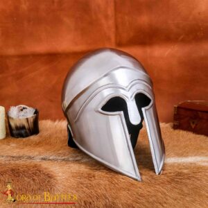 Greek hoplite Corinthian Steel Helmet with Leather Liner