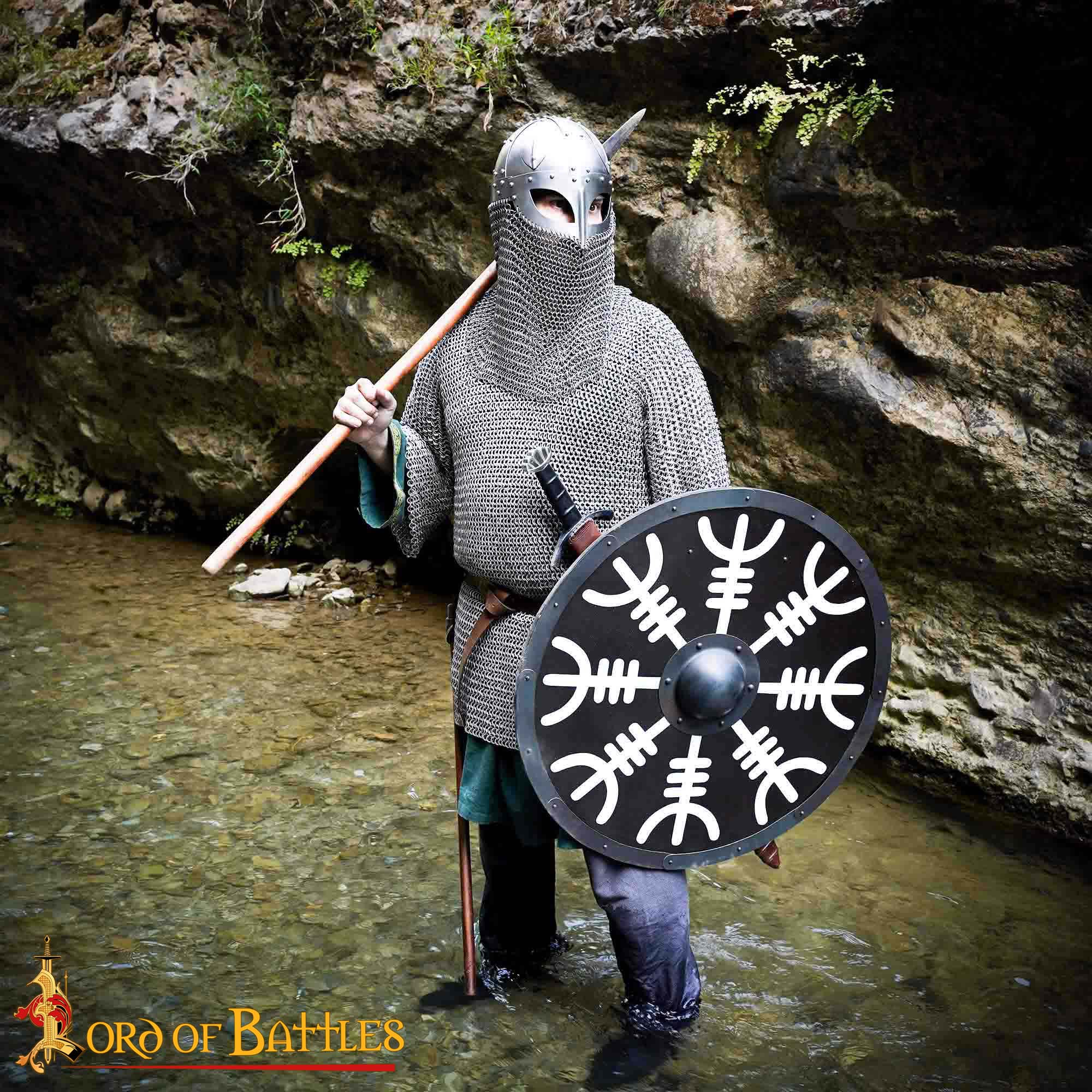 Viking Spectacle Helmet with Butted Chainmail Camail 16 gauge