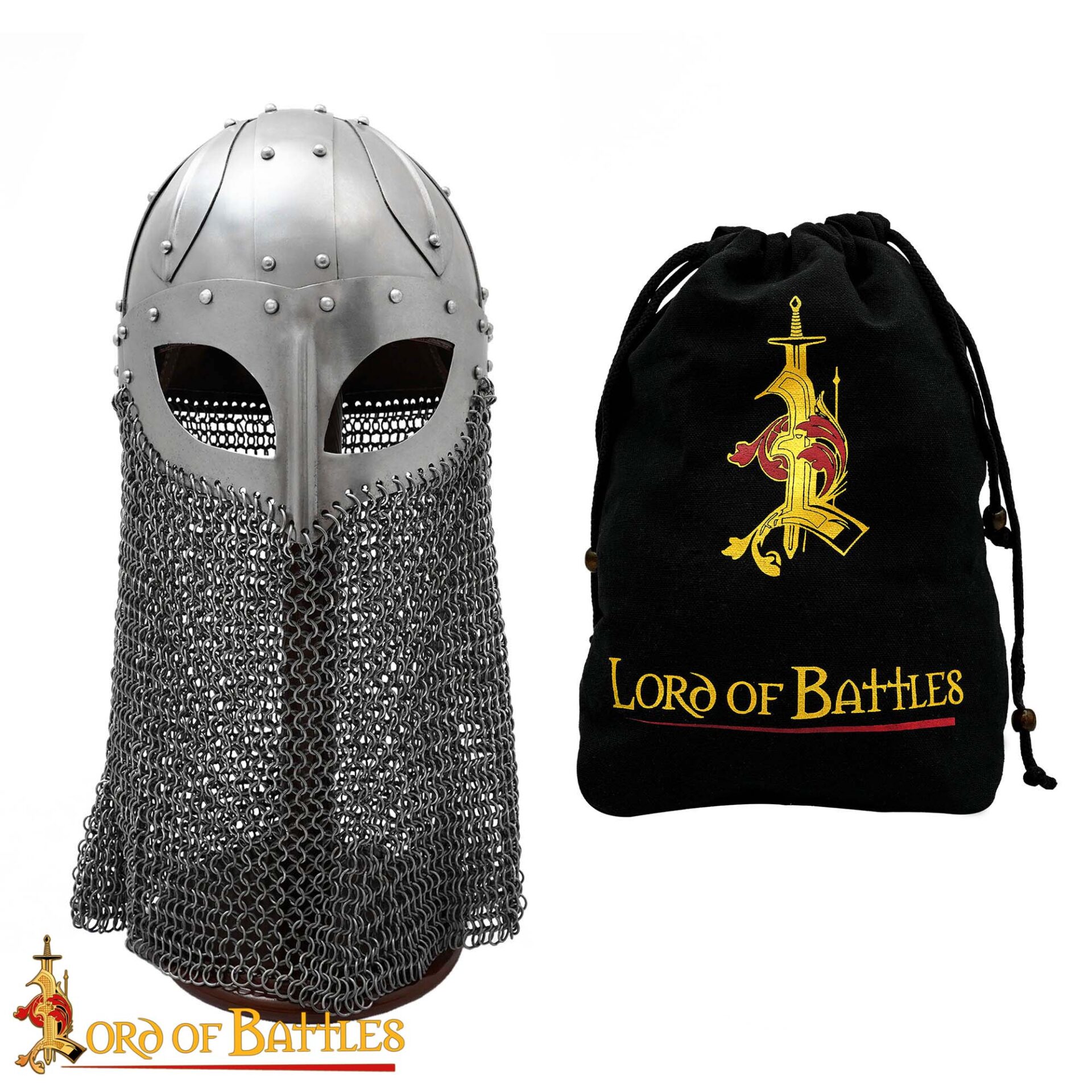Viking Spectacle Helmet with Butted Chainmail Camail 16 gauge