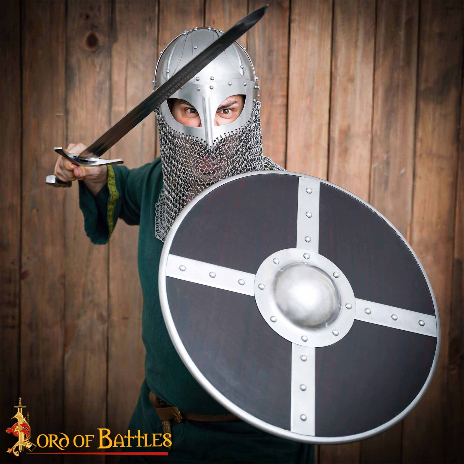 Viking Spectacle Helmet with Butted Chainmail Camail 16 gauge