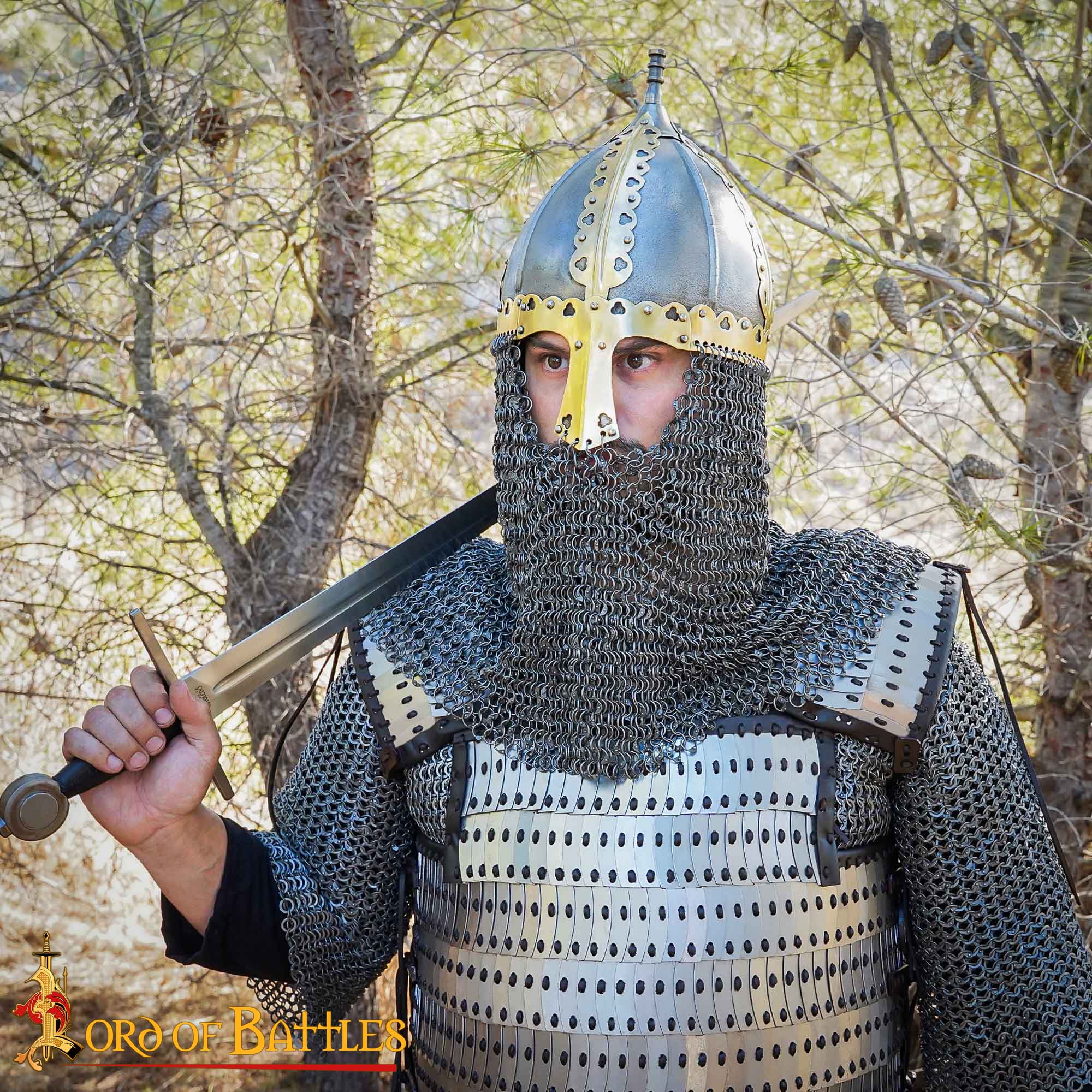 Medieval Helmets-2253AL 10th century Viking Varangian Rus Slav Gnezdovo Helmet 16 gauge