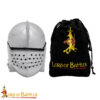 Medieval Helmets-2282P 3 Medieval Italian Bellows Face Sallet Helmet