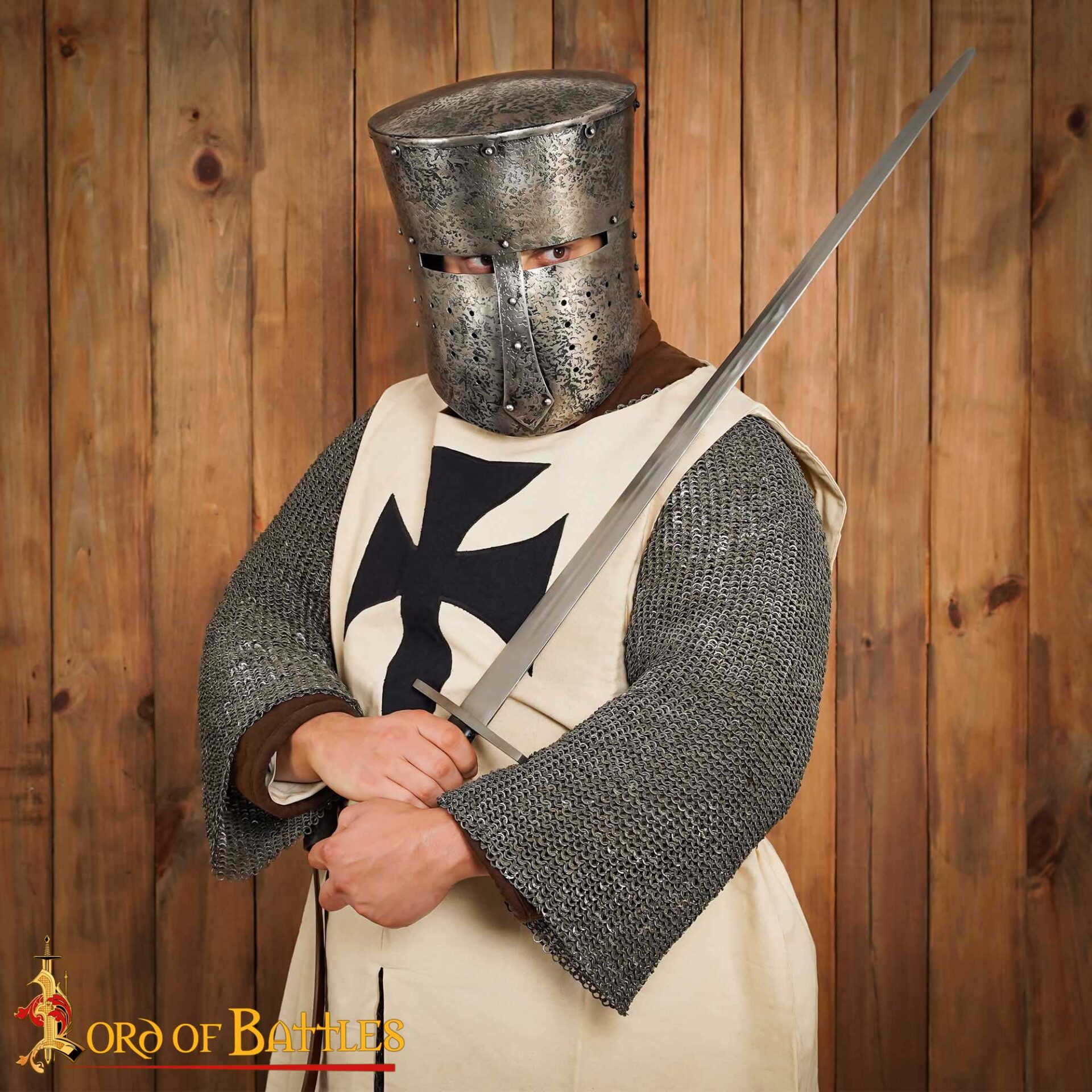 Medieval Helmets-25933 1 Medieval Crusader Antique Helmet with Padded Liner 16 gauge