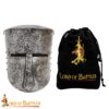 Medieval Helmets-25933 3 Medieval Crusader Antique Helmet with Padded Liner 16 gauge