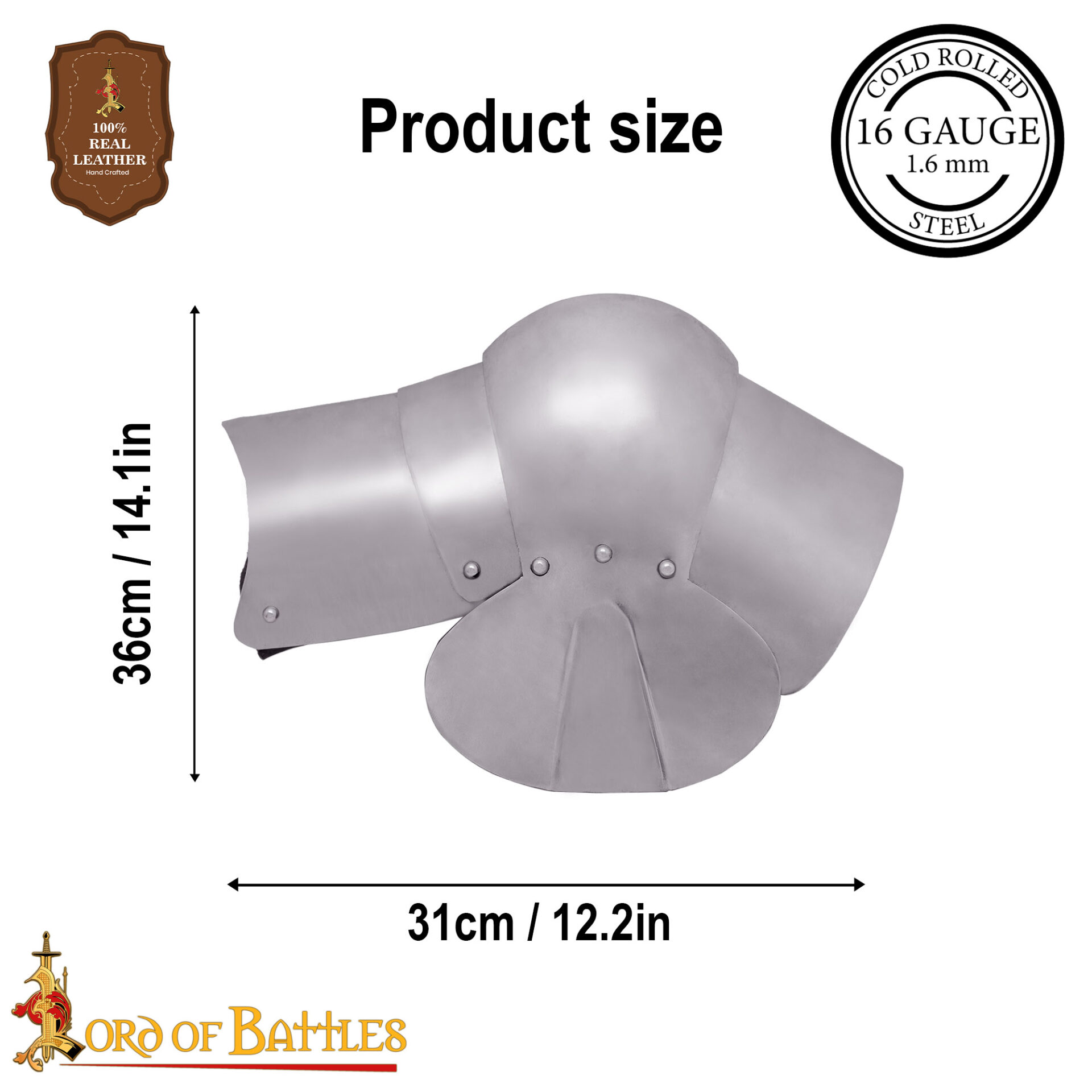 Medieval Leg and Knee Armour-25513P 2 Archer's Poleyns