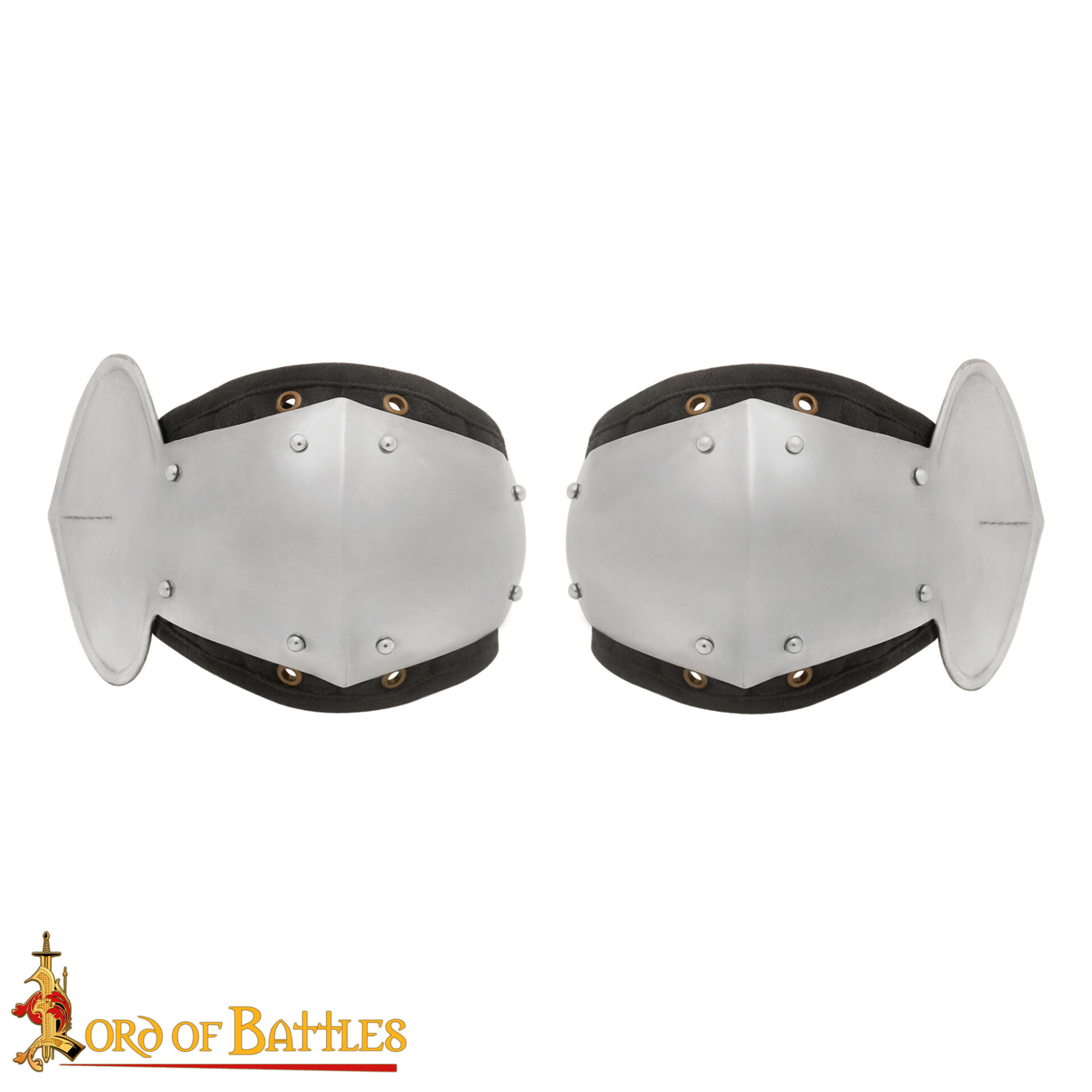 Medieval Leg and Knee Armour-9576P-18 3 Medieval Steel Poleyns