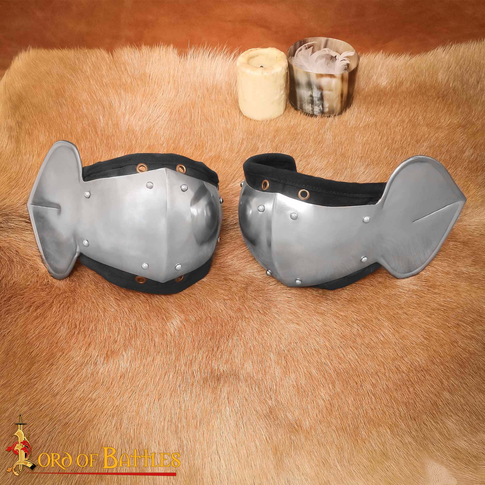 Medieval Leg and Knee Armour-9576P-18 Medieval Steel Poleyns