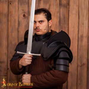 Fantasy Black Pauldrons with Blade Breakers 18 gauge