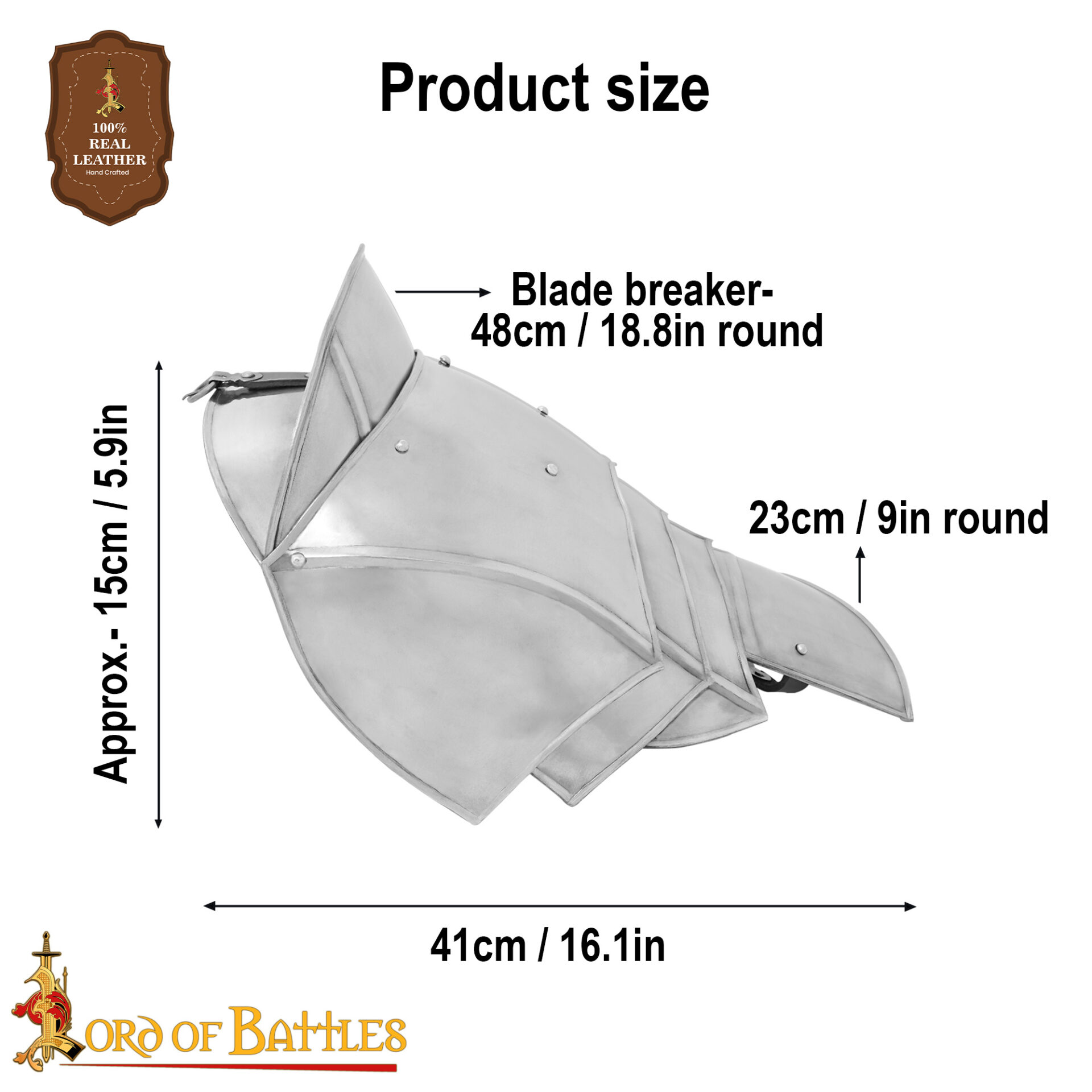 Medieval Pauldrons-9203P 2 Medieval Fantasy Steel Pauldrons