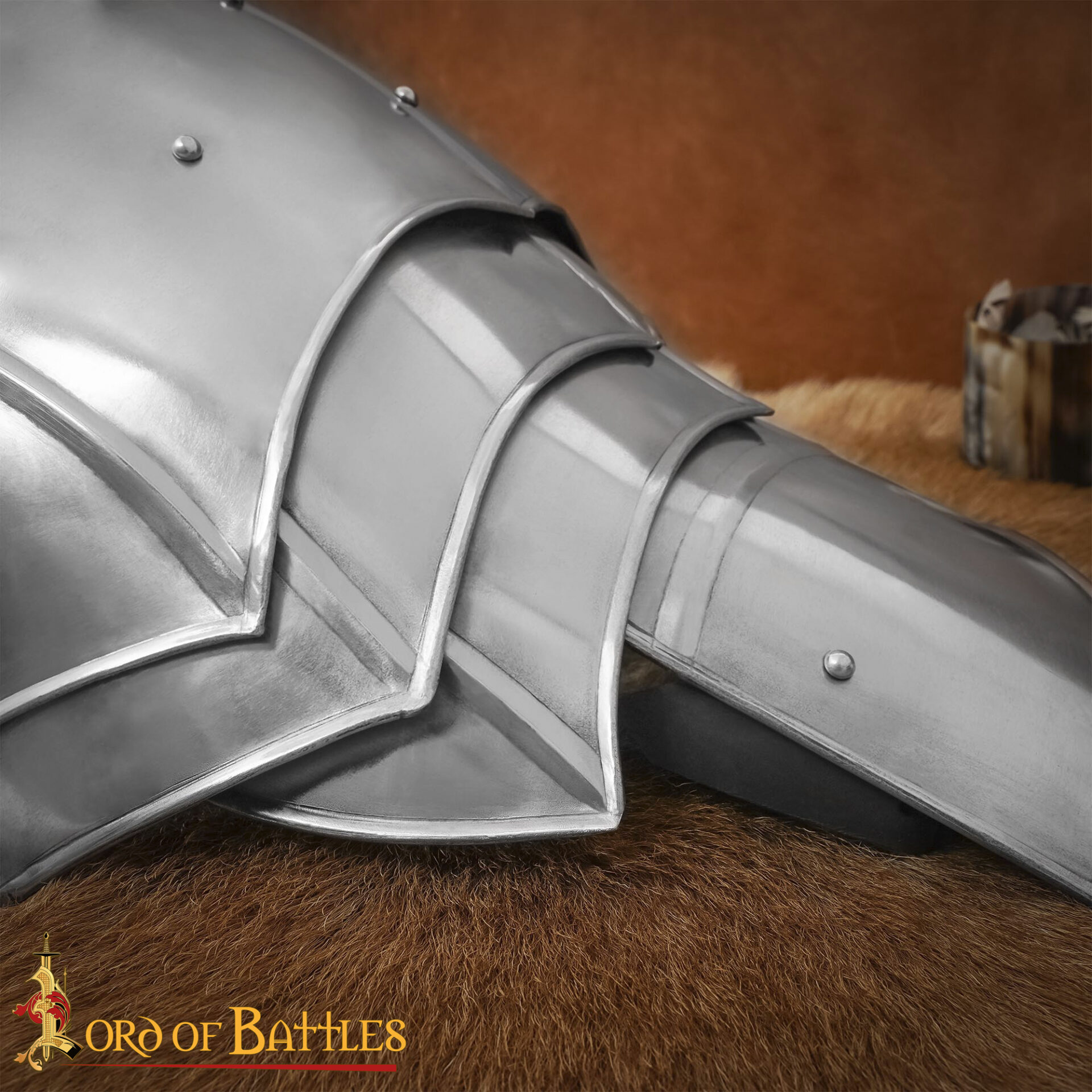 Medieval Pauldrons-9203P 5 Medieval Fantasy Steel Pauldrons