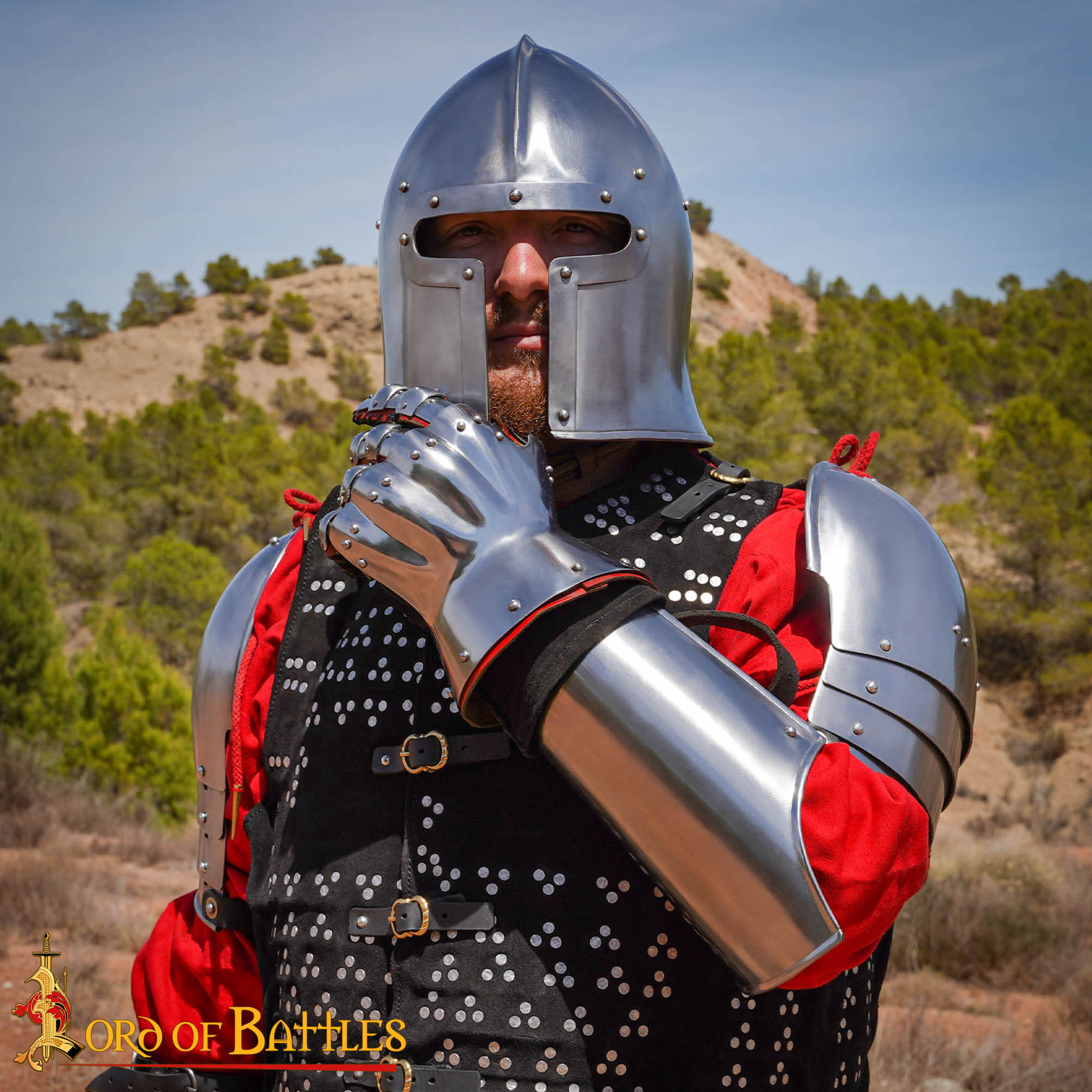 Medieval Pauldrons-9206 1 Medieval Knightly Classic Steel Pauldrons 16 gauge