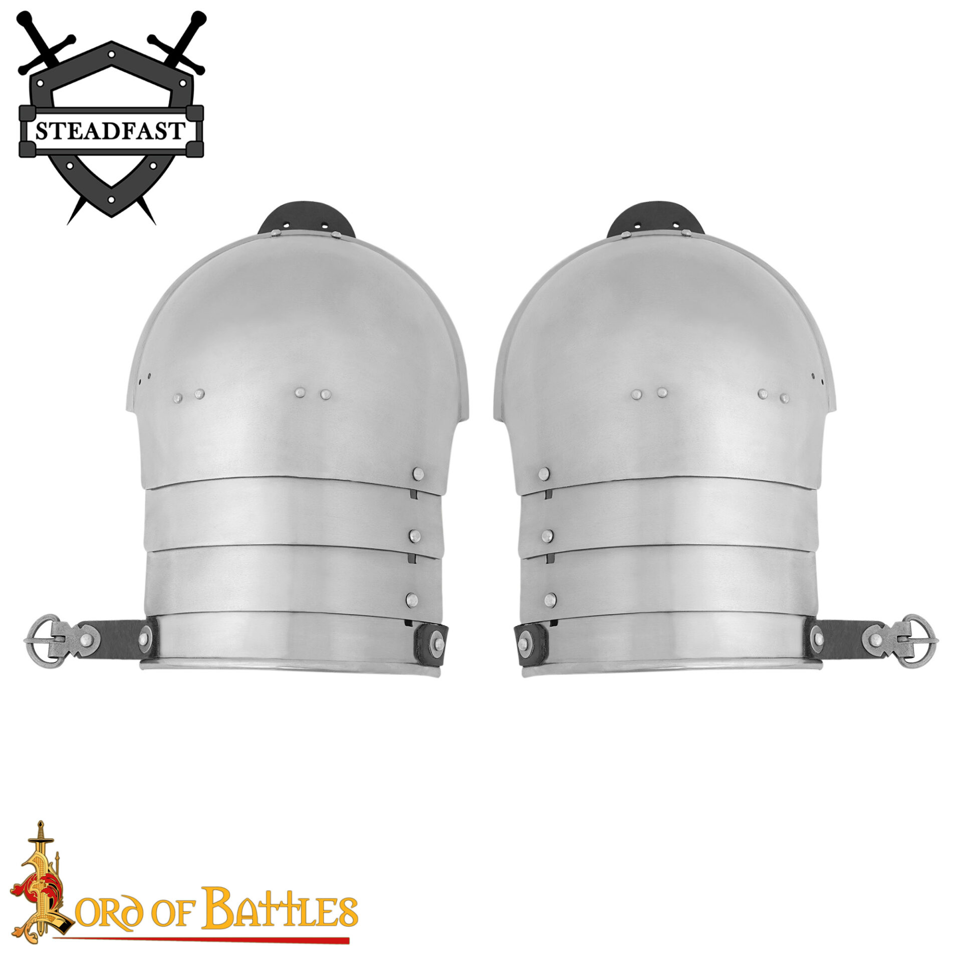 Medieval Pauldrons-9206 3 Medieval Knightly Classic Steel Pauldrons 16 gauge