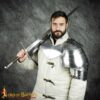 Medieval Pauldrons-9210P 1 Medieval large Knightly Pauldrons 18 gauge – Discontinued