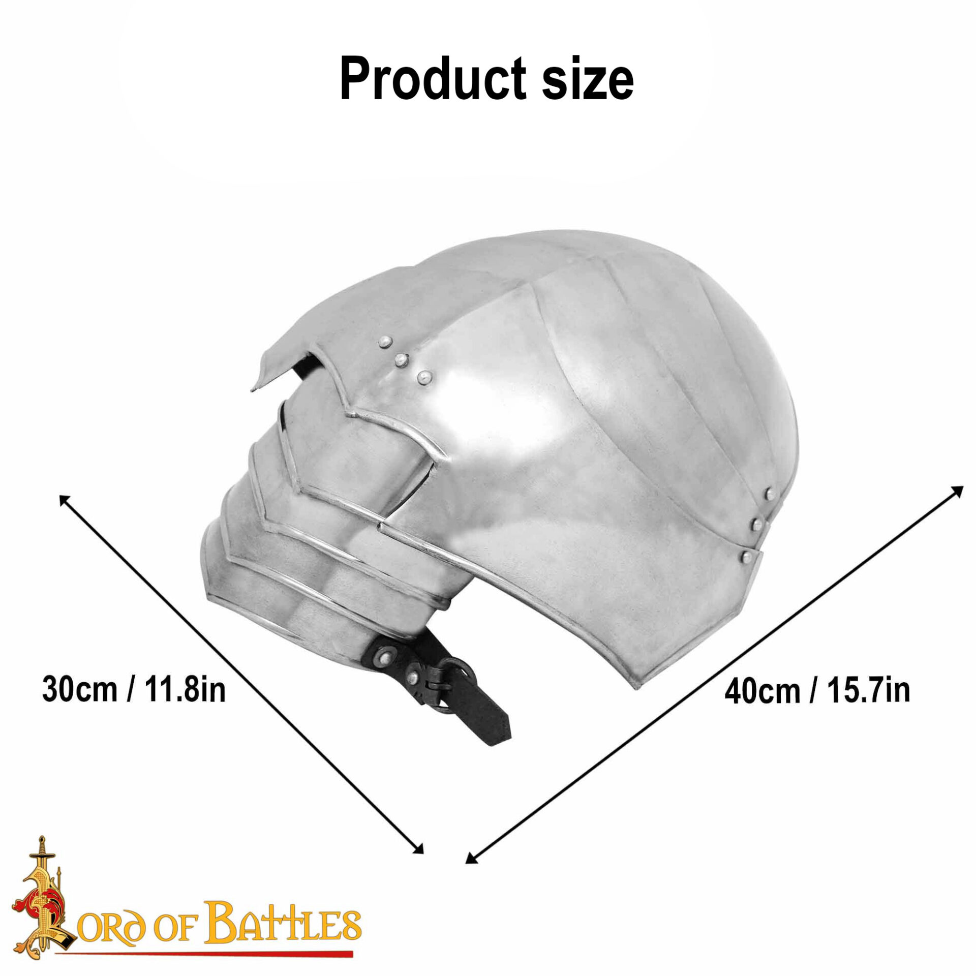 Medieval Pauldrons-9210P 2 Medieval large Knightly Pauldrons 18 gauge – Discontinued