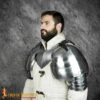Medieval Pauldrons-9210P 5 Medieval large Knightly Pauldrons 18 gauge – Discontinued