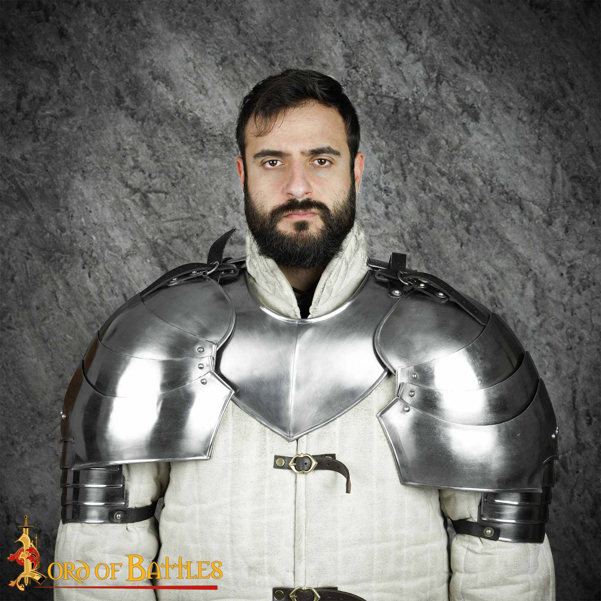 Medieval Pauldrons-9210P Medieval large Knightly Pauldrons 18 gauge – Discontinued