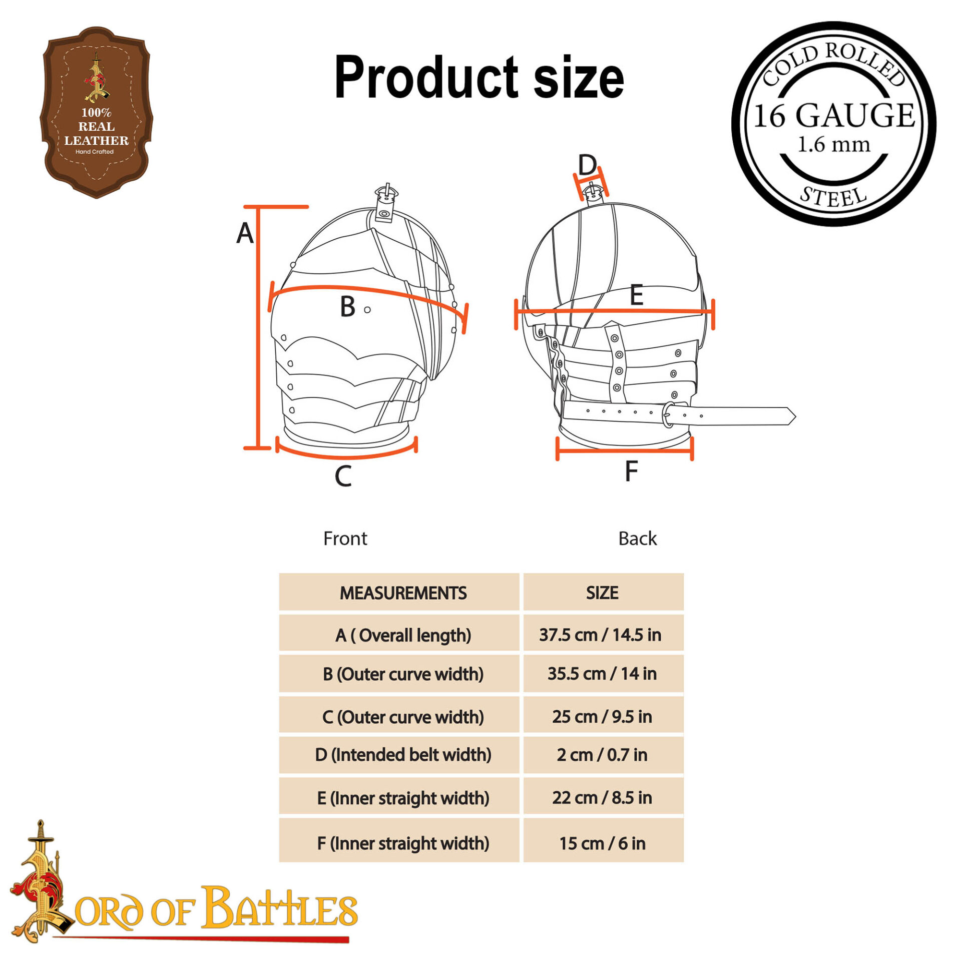 Medieval Pauldrons-9215P 2 Gothic Knightly Steel Pauldrons