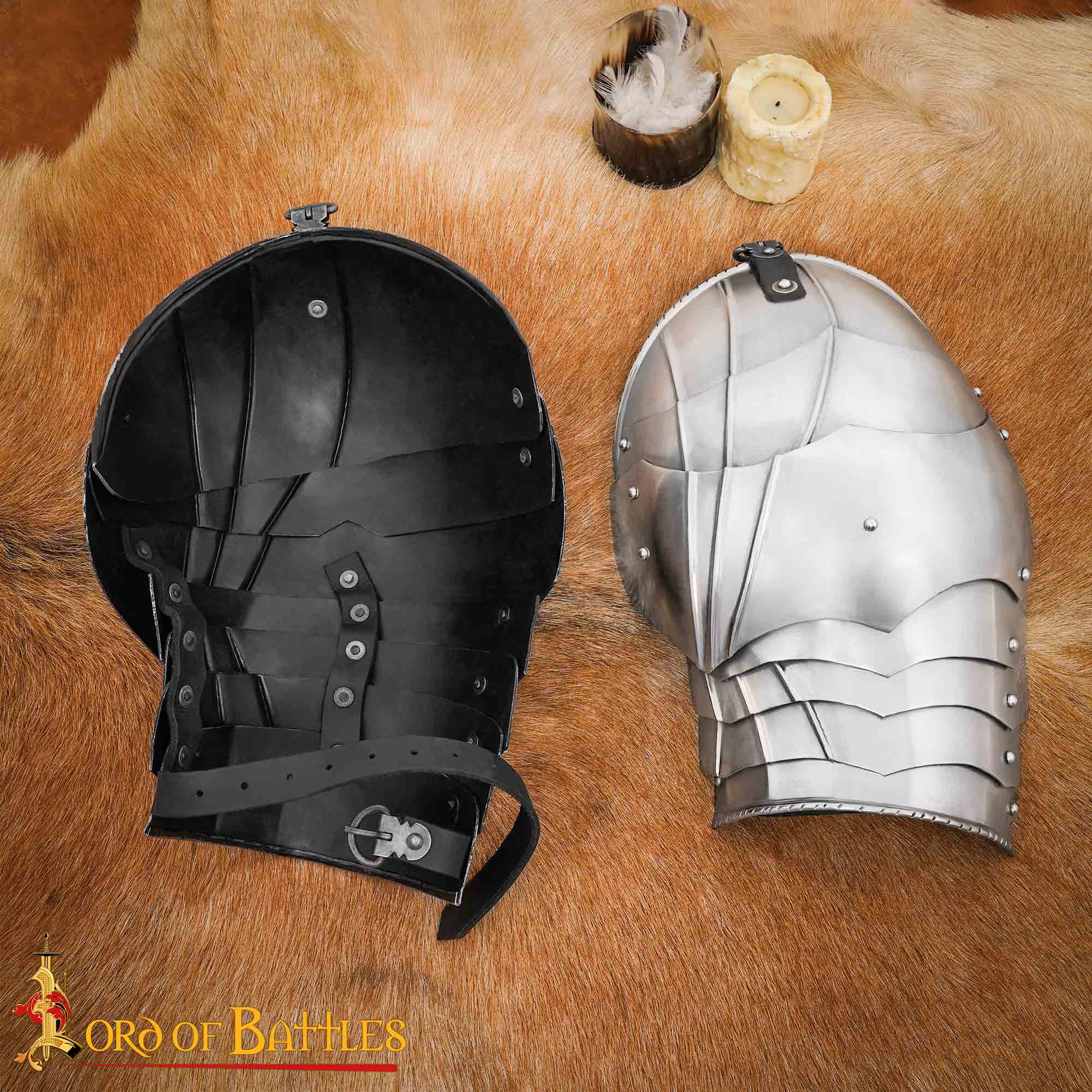 Medieval Pauldrons-9215P 4 Gothic Knightly Steel Pauldrons