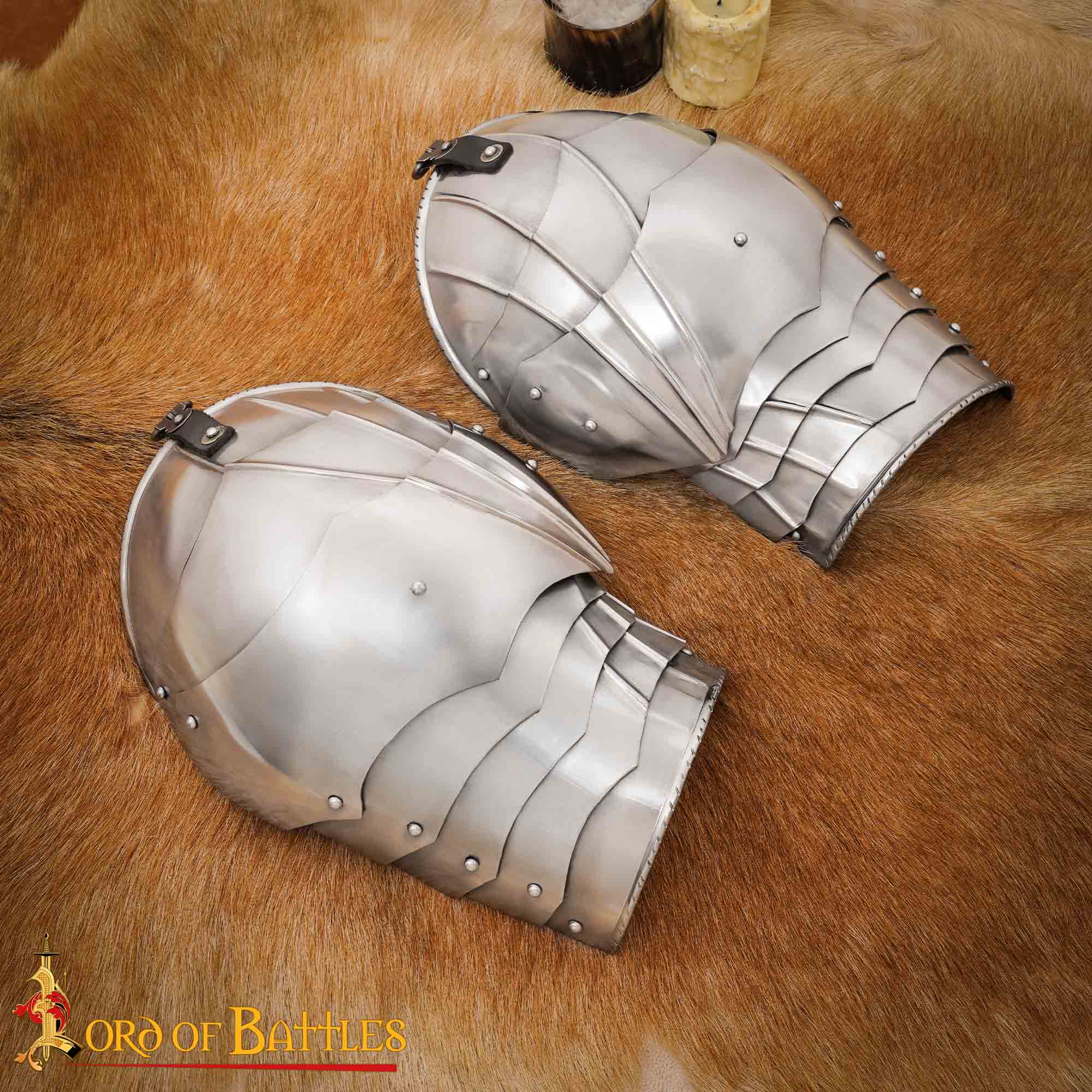 Medieval Pauldrons-9215P Gothic Knightly Steel Pauldrons