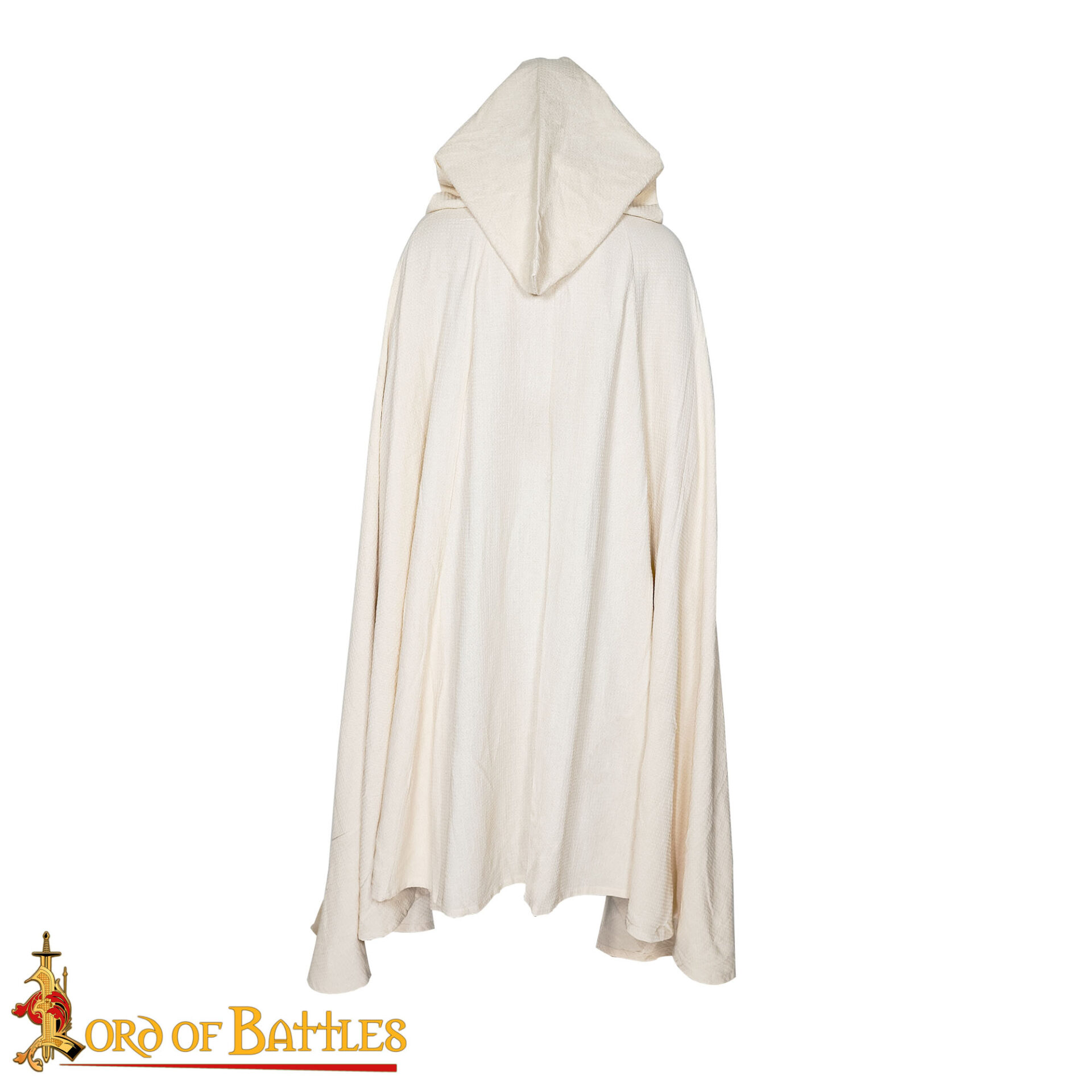 13th Century Teutonic Crusader Hooded Cape - Cotton Cloak with Cross Teutonic Crusader Hooded Cape