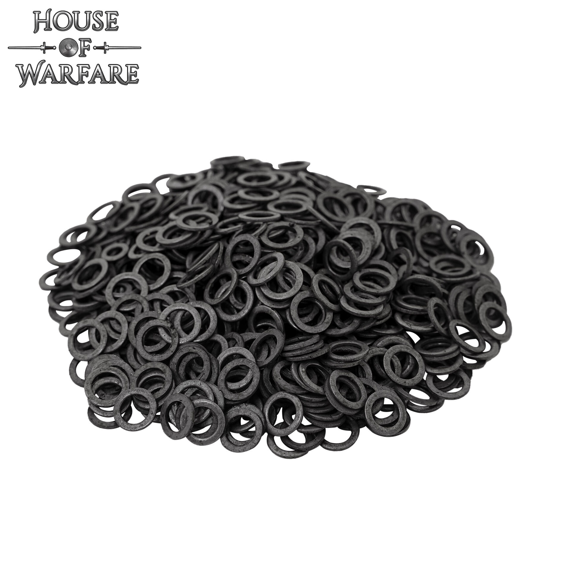Loose Ring Mail Set – Flat Solid Rings, 6mm Inner Diameter, 18 Gauge Steel Chainmail Rings