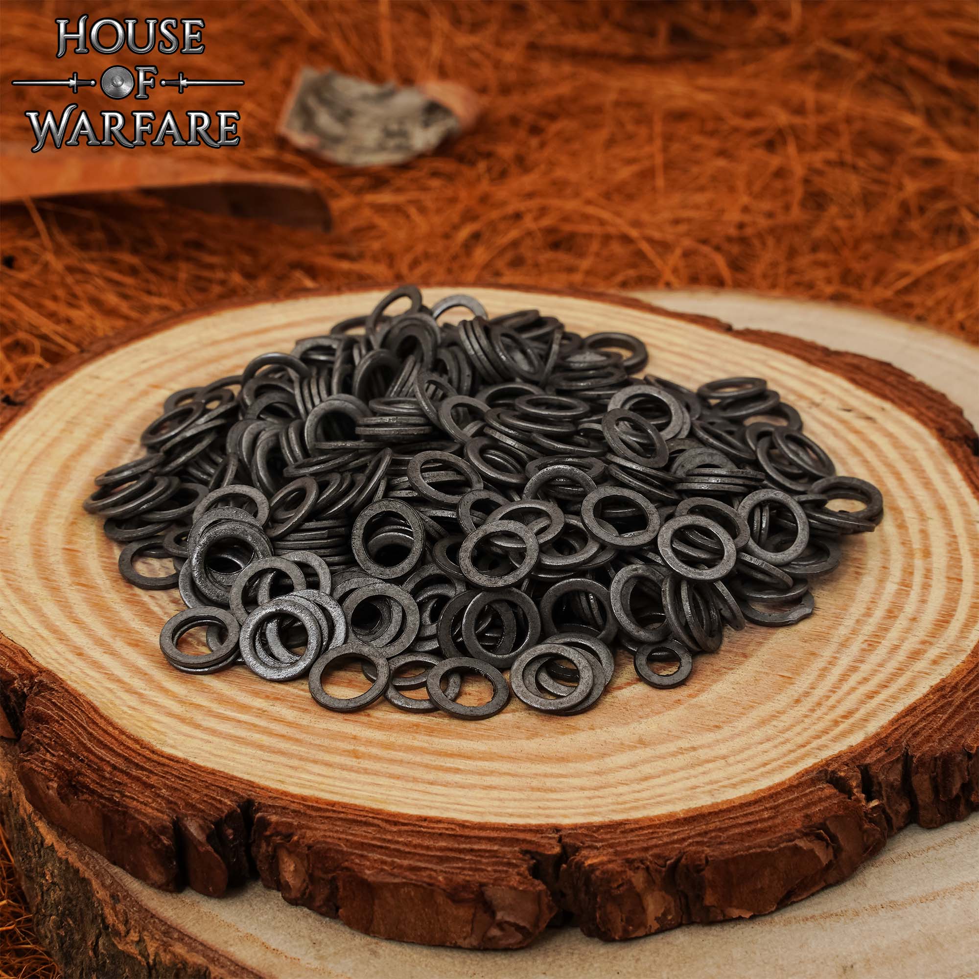 Loose Ring Mail Set – Flat Solid Rings, 6mm Inner Diameter, 18 Gauge Steel Chainmail Rings