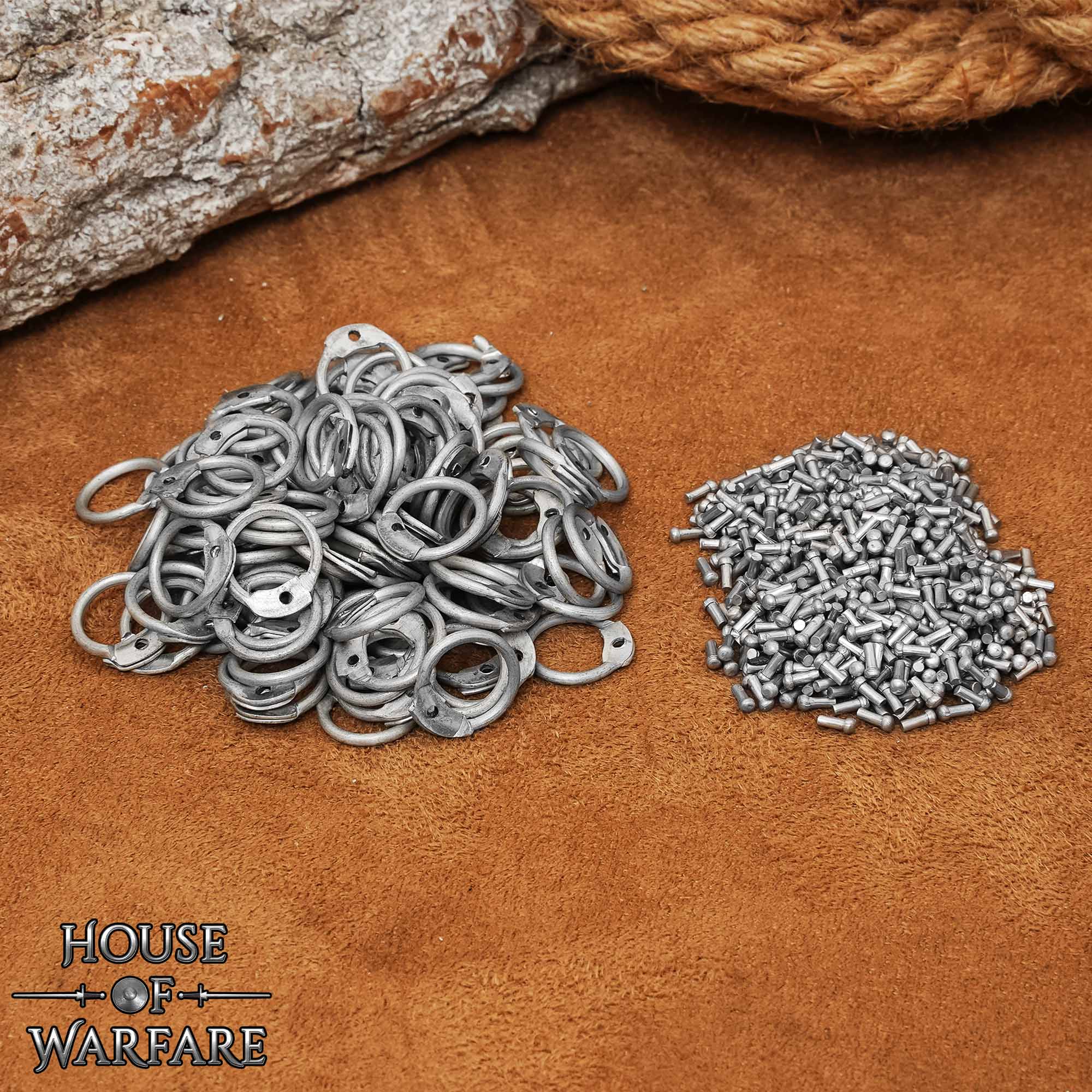 Loose Chainmail Ring – Round Riveted Aluminum Rings, 10mm 16 Gauge Loose Ring Mail