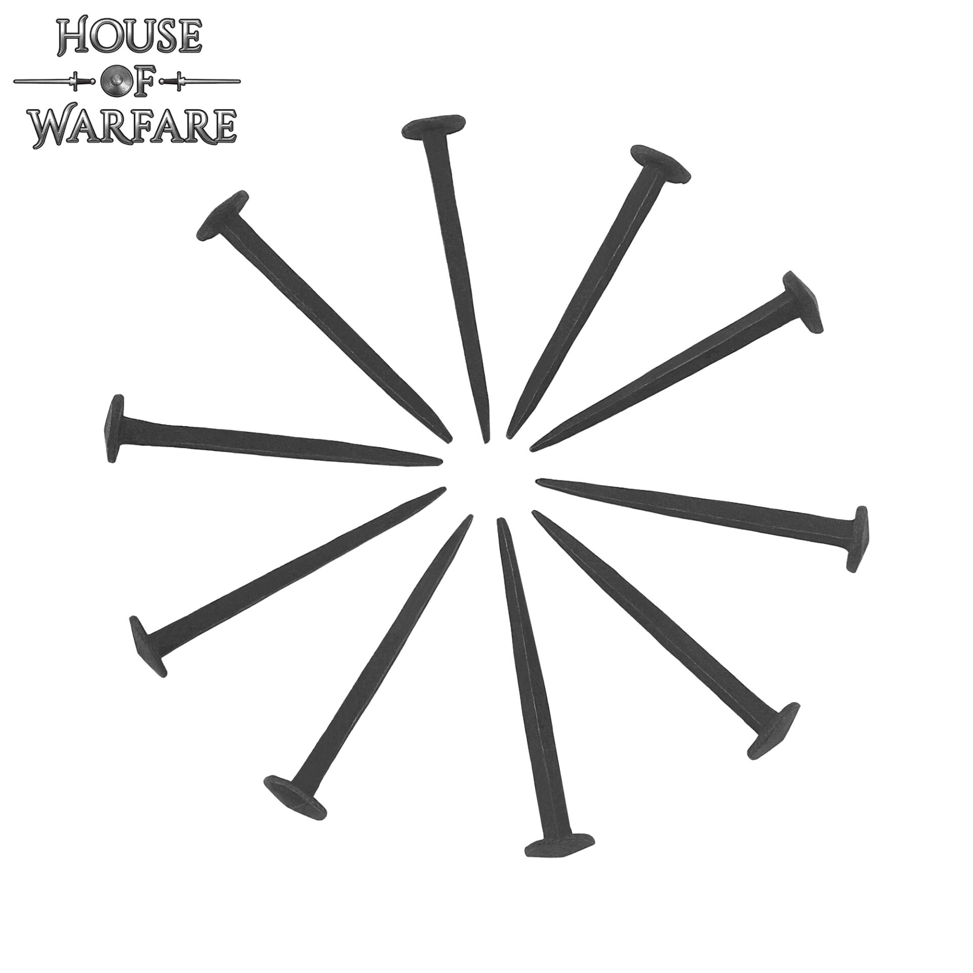 Hand Forged Medieval Shield Nails – Set of 10 PCS Medieval Shield Nails