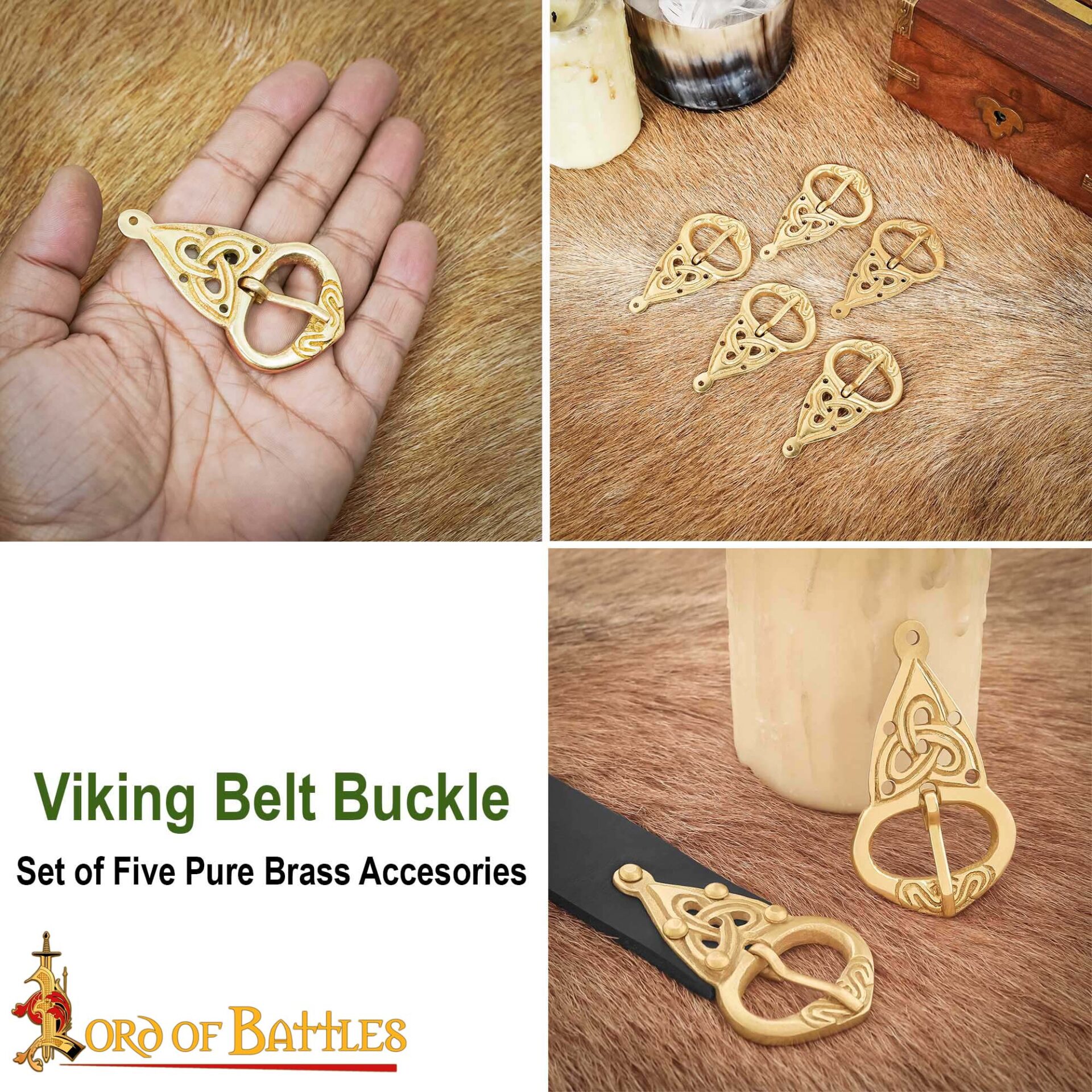 25339-5pcs pattern 2 Viking Belt Buckle