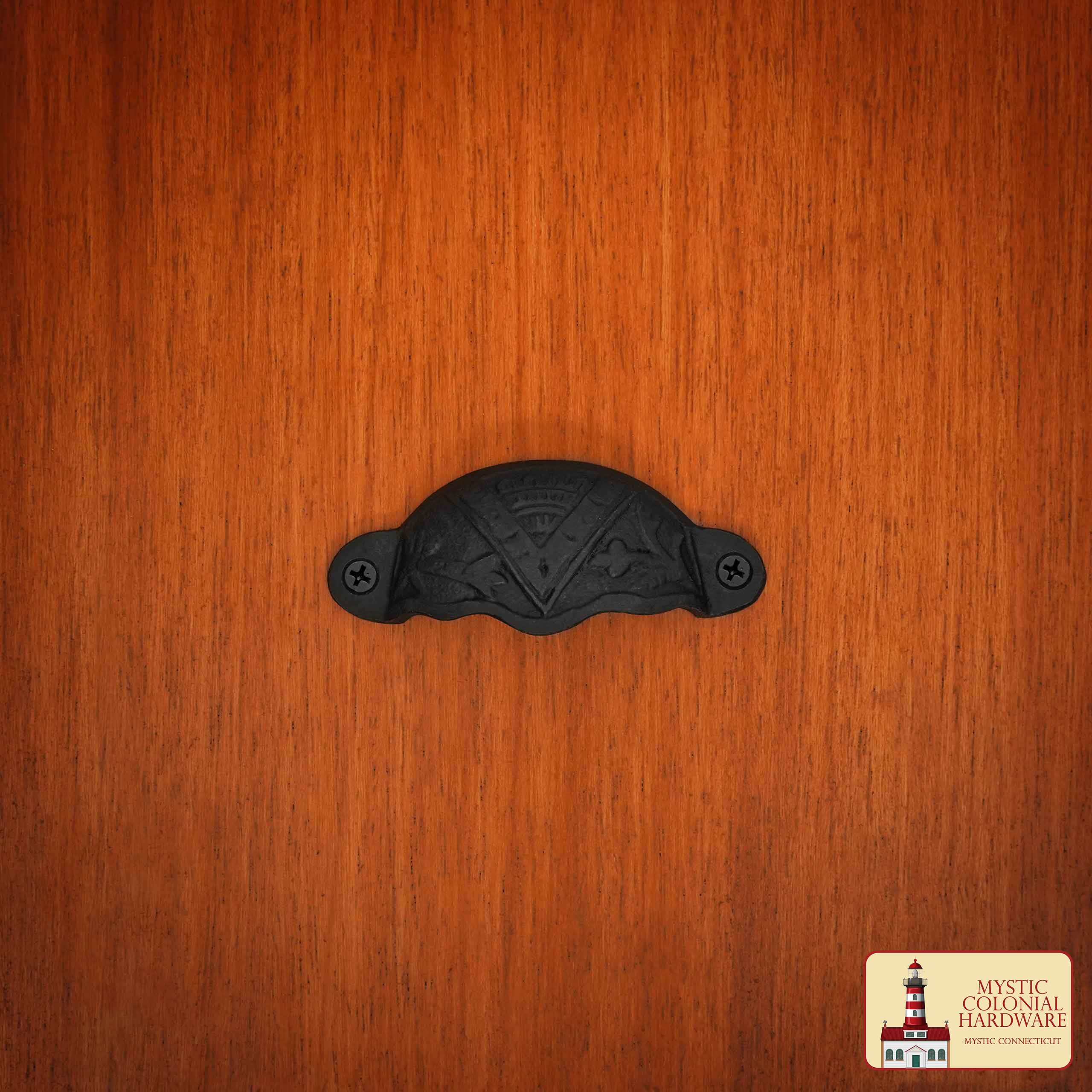 Colonial Era Cast Iron Drawer Pulls-500102OB-4SET 4 Rustic Cast Iron Drawer Pull Cabinet Cup Pull: Ideal for Victorian, Colonial, Retro, Steampunk, Gothic, Baroque, and Medieval Settings, (8.4×3.5) cm