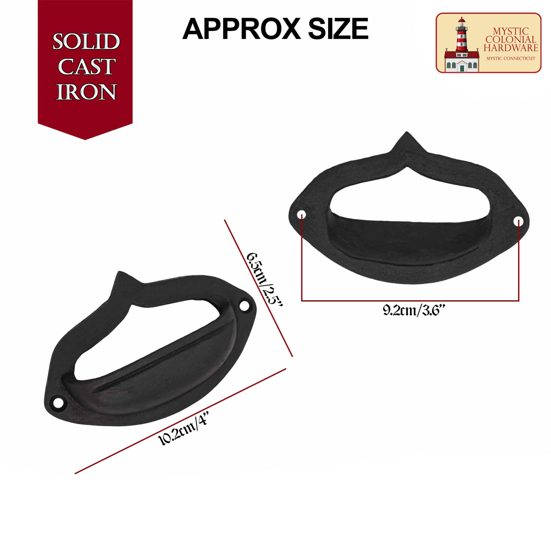 Colonial Era Cast Iron Drawer Pulls-500103OB-4SET 2 Drawer Pulls