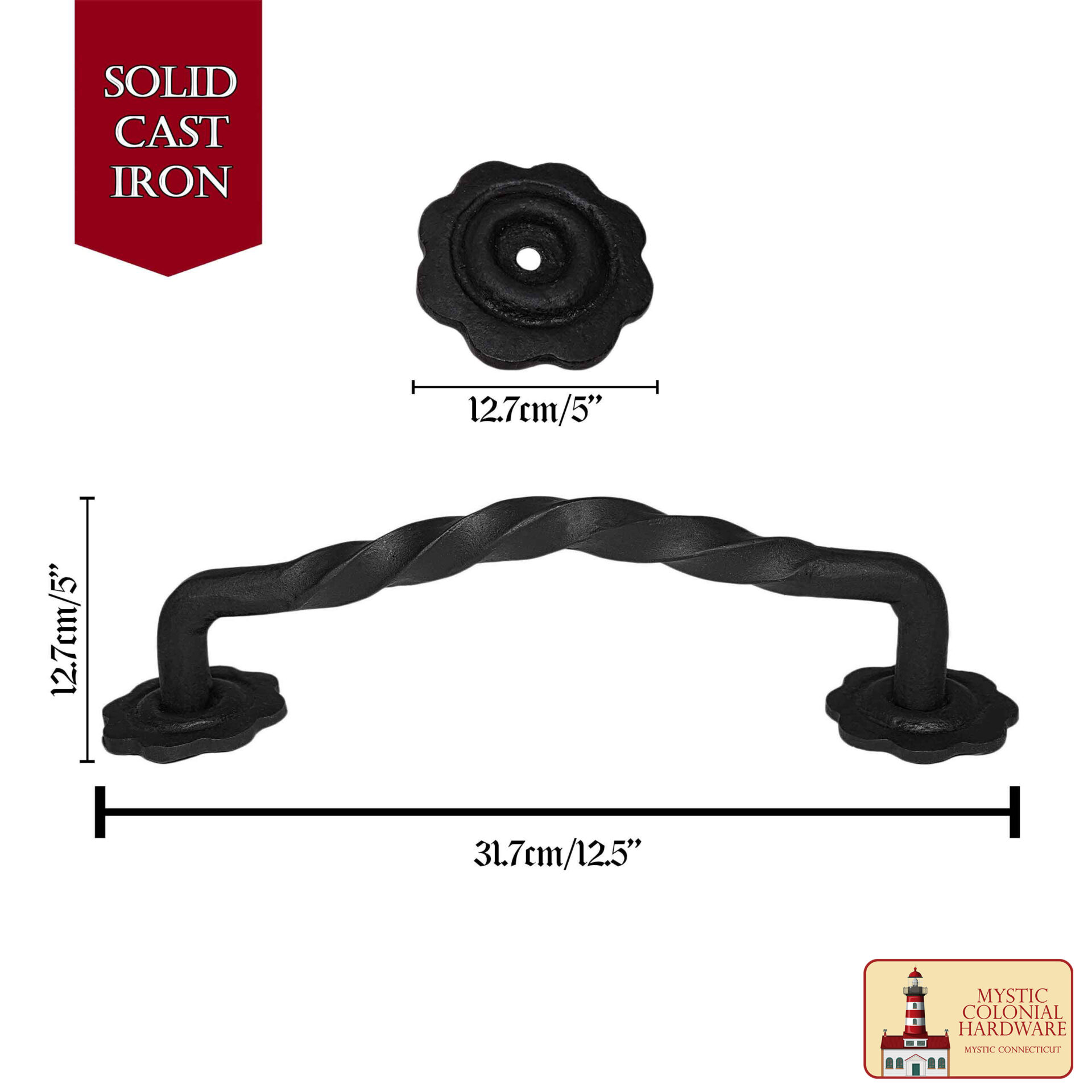 Black Cast Iron Pull Handles
