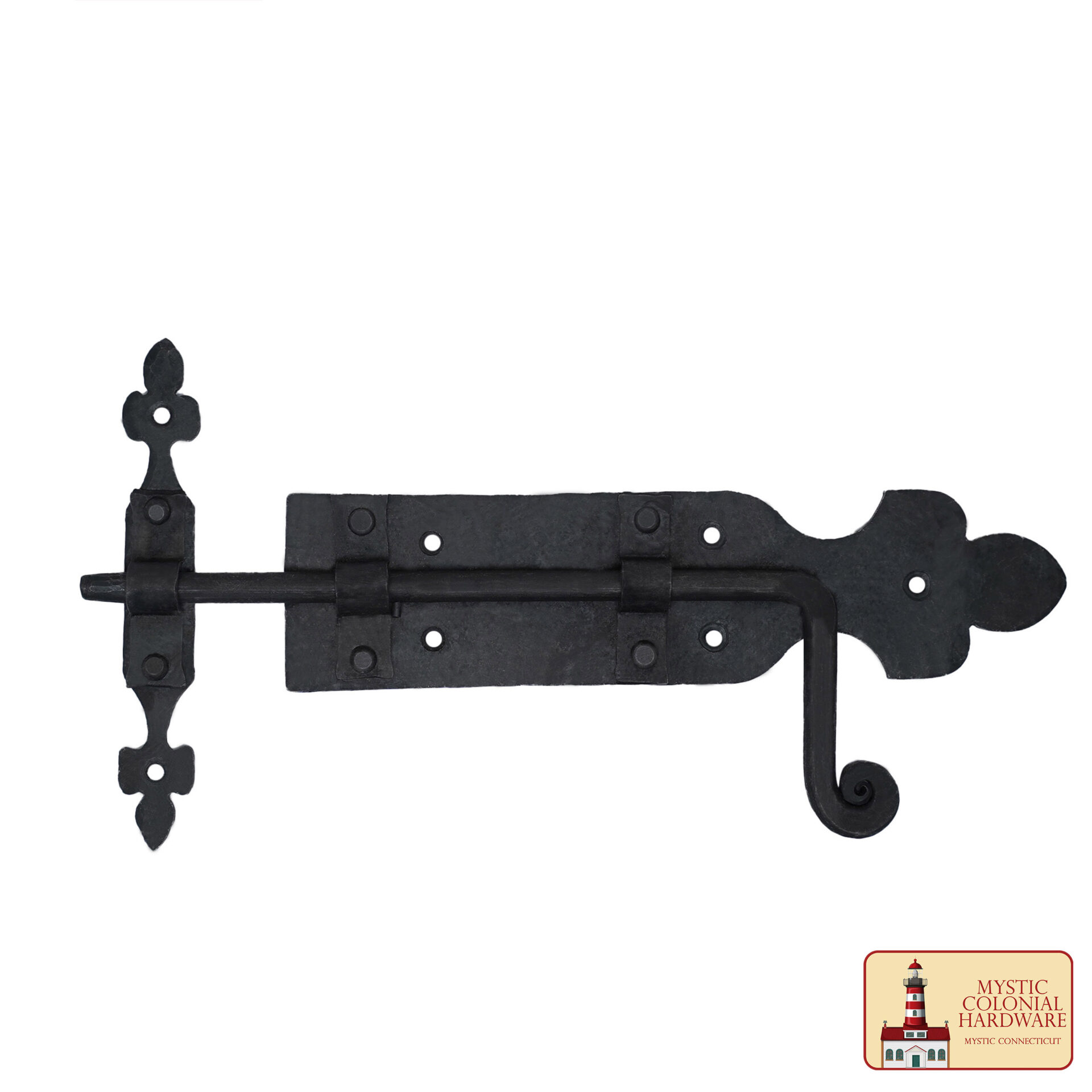 Colonial Era Cast Iron Slide Bolt Latch-500273OB Iron Gate Latch Black Flip Latches, Heavy Duty Cast Iron Drop Latch, for Old Farm Barn Shed Cabinet Shutter Antique Privacy Door Hardware Replacement