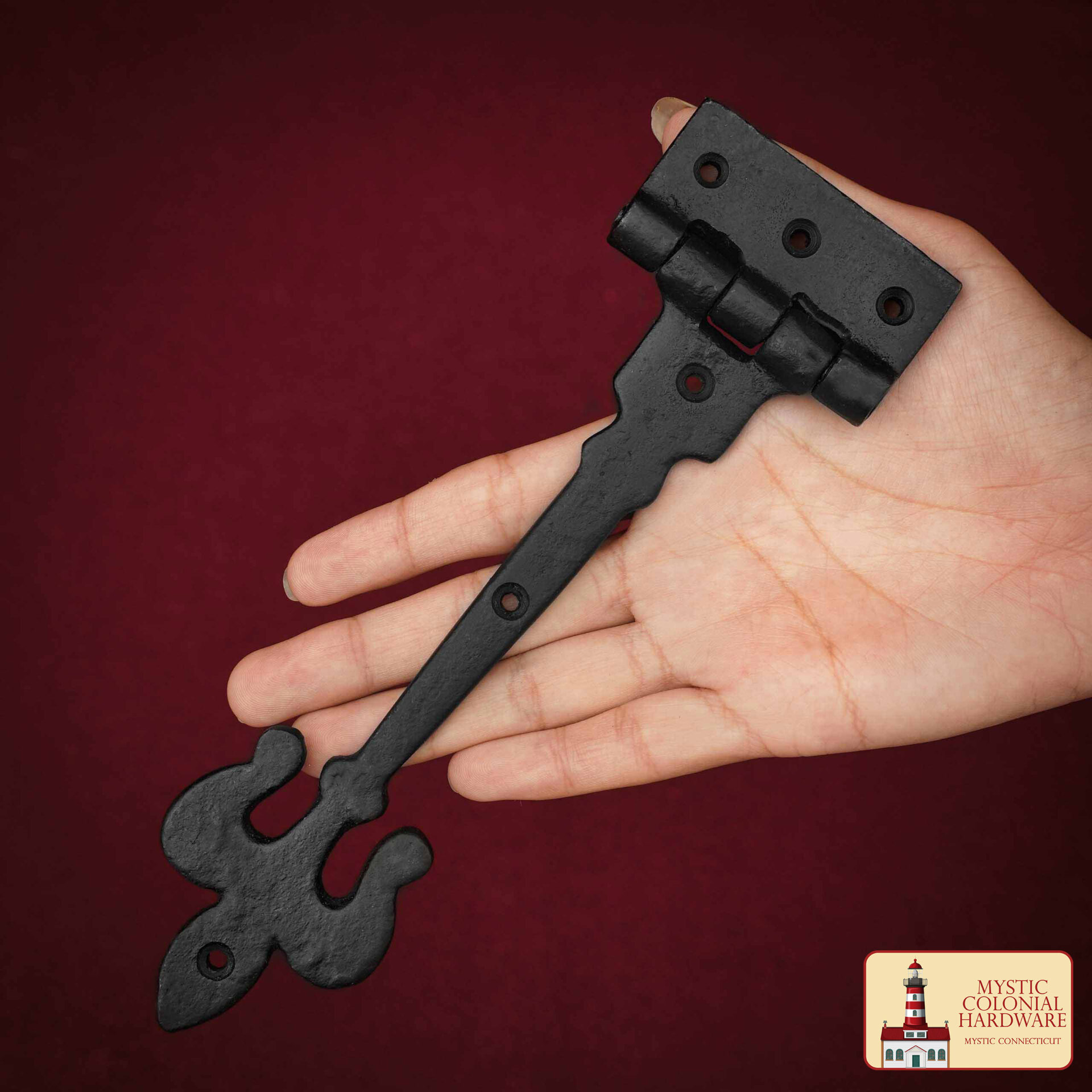 Colonial Era Cast Iron Strap Hinge-500245OB-2SET 1 Professional Grade Quality Solid Heavy Duty Screen Door Hinges with Pair Oil Blackened Finish