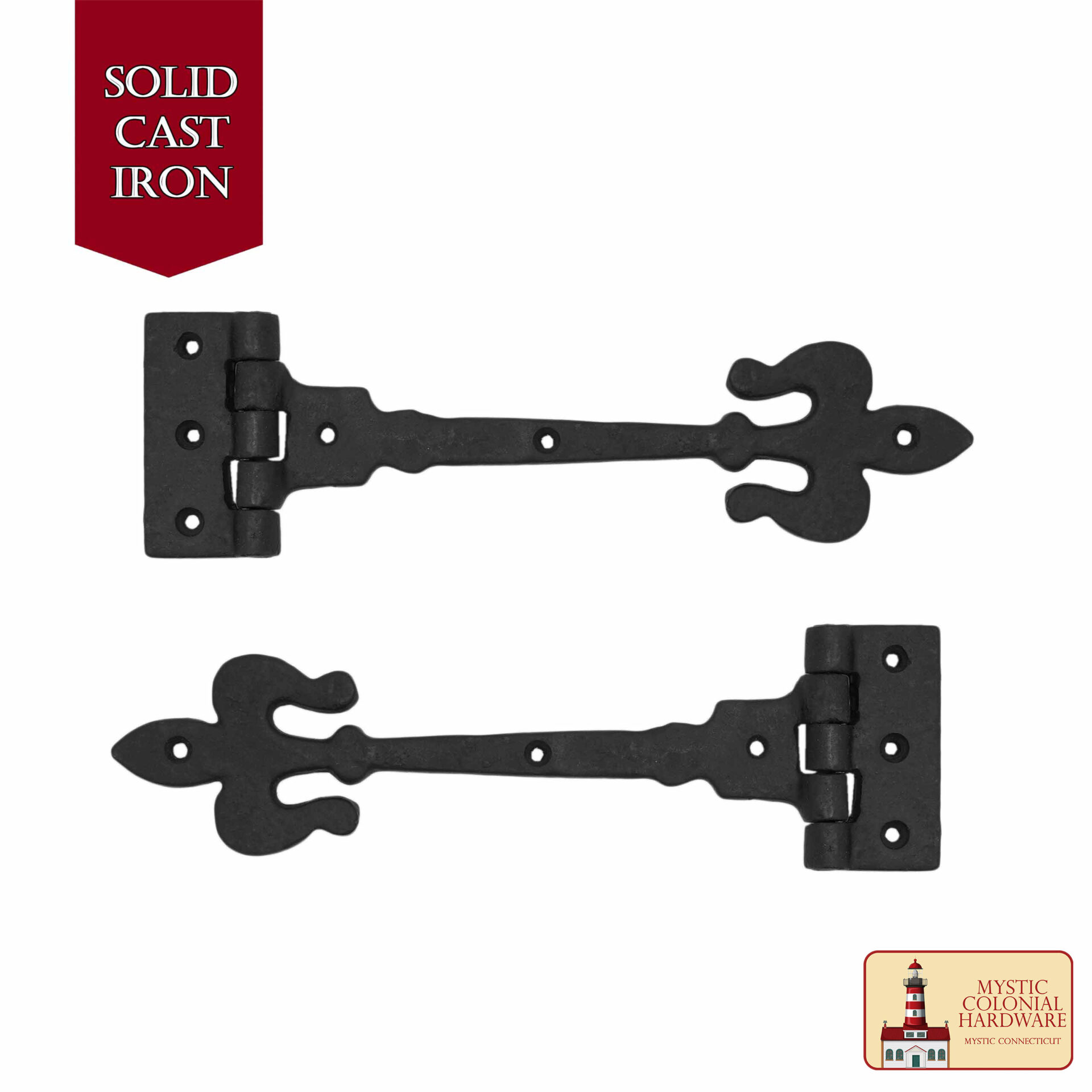 Colonial Era Cast Iron Strap Hinge-500245OB-2SET 3 Professional Grade Quality Solid Heavy Duty Screen Door Hinges with Pair Oil Blackened Finish
