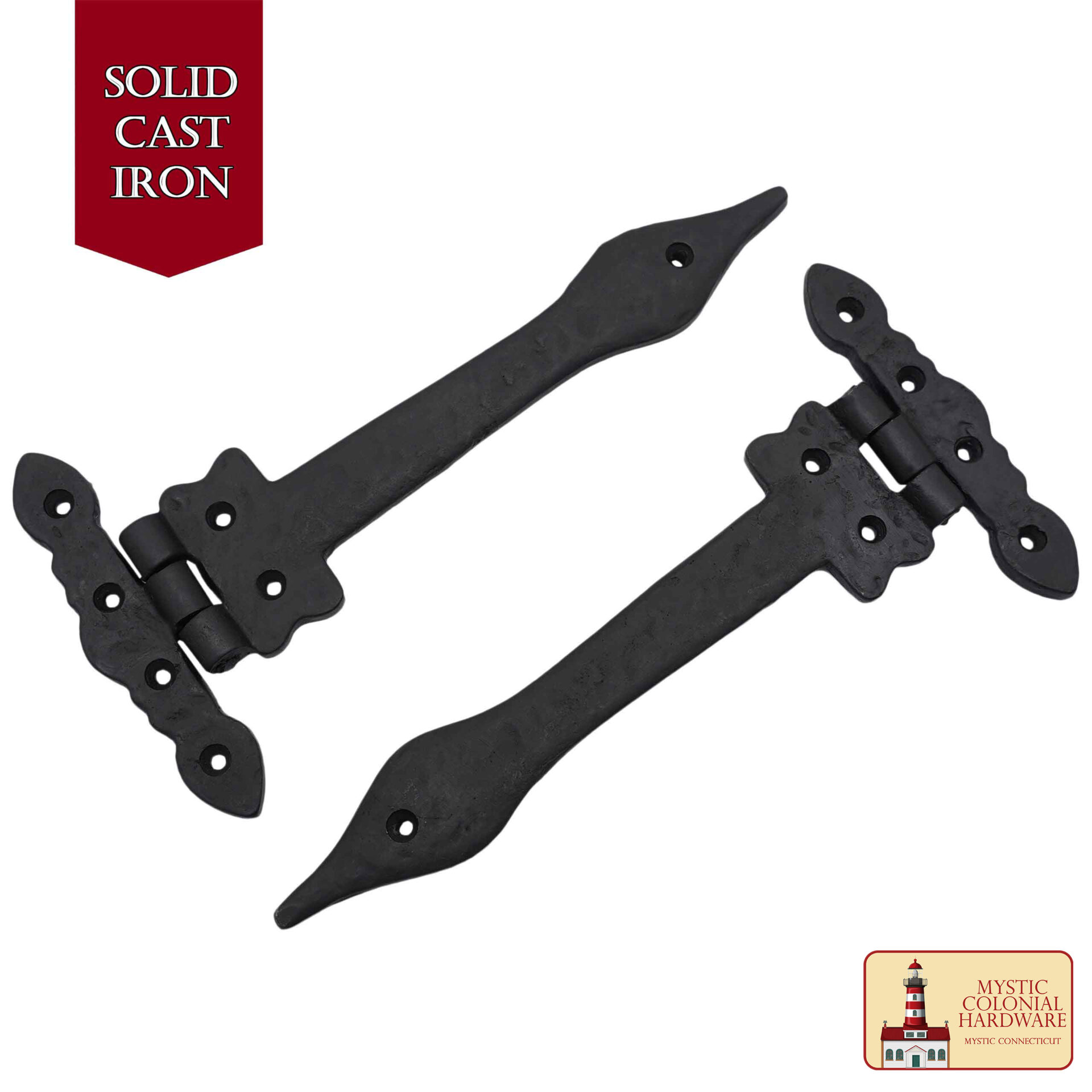 Colonial Era Cast Iron T-Hinge-500246OBL-2SET 3 Professional Grade Quality Solid Heavy Duty Screen Door Hinges with Oil Blackened Finish