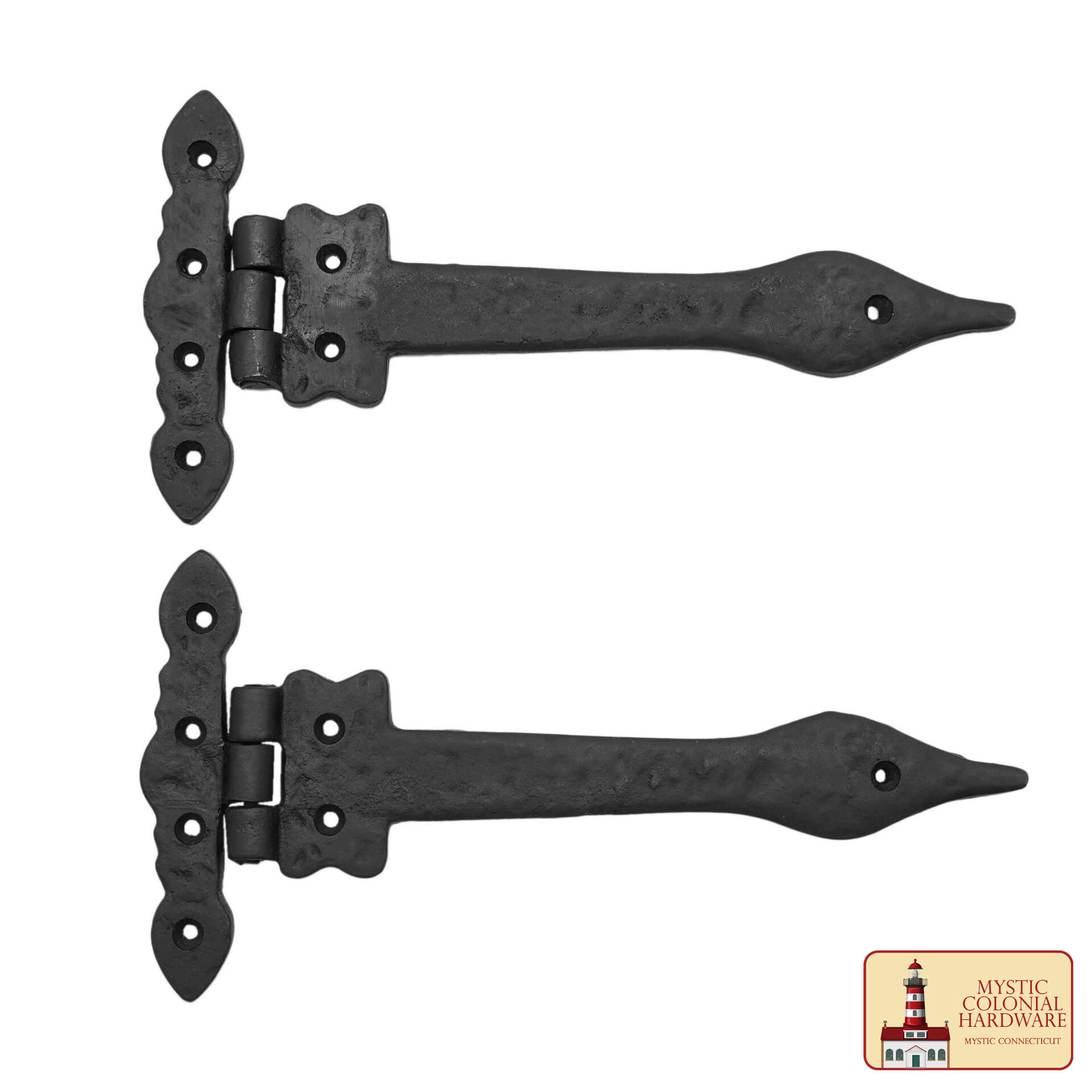 Colonial Era Cast Iron T-Hinge-500246OBL-2SET Professional Grade Quality Solid Heavy Duty Screen Door Hinges with Oil Blackened Finish