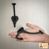 Rustic Cast Iron Wall Hooks : Ideal for Victorian, Colonial, Retro, Steampunk, Gothic, and Baroque Settings (13.4×3.8) cm
