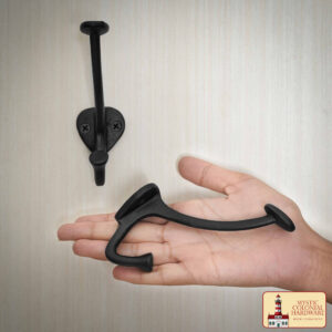 Rustic Cast Iron Wall Hooks : Ideal for Victorian, Colonial, Retro, Steampunk, Gothic, and Baroque Settings (13.4×3.8) cm