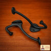 Rustic Cast Iron Wall Hooks : Ideal for Victorian, Colonial, Retro, Steampunk, Gothic, and Baroque Settings (13.4×3.8) cm