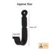 Colonial Era Cast Iron Wall Hook-500144OB 2 Rustic Forged Iron Wall Hooks, Heavy Duty Retro Utility Hooks for Hanging Coat, Bag, Towel, Robe, Hat and More, Finish : Oil Blackened