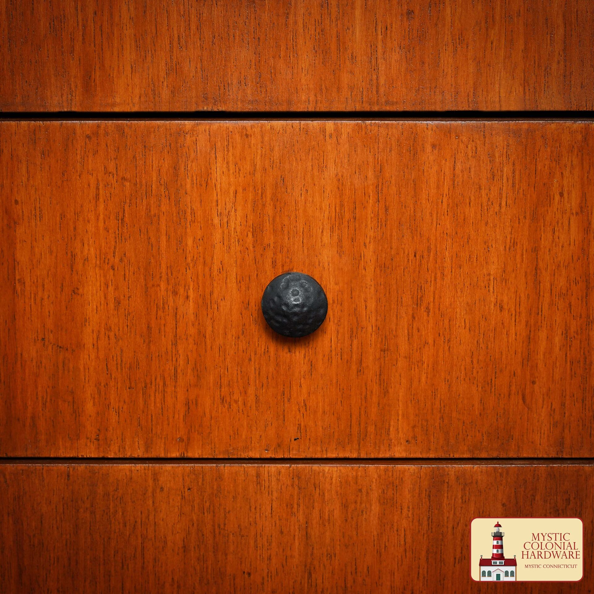 Colonial Era Solid Cast Iron Cabinet Knobs-500113OB-4SET 5 Hand Forged Iron Square Knob – 1 1/4 Inch Diameter