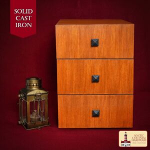 Hand Forged Iron Square Knob – 1 1/4 Inch Diameter